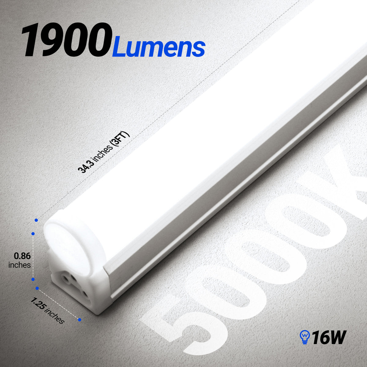 Barrina T5 16W LED Shop Lights 3FT 5000K 1900LM | Linkable & Corded Electric Switch | AAI16