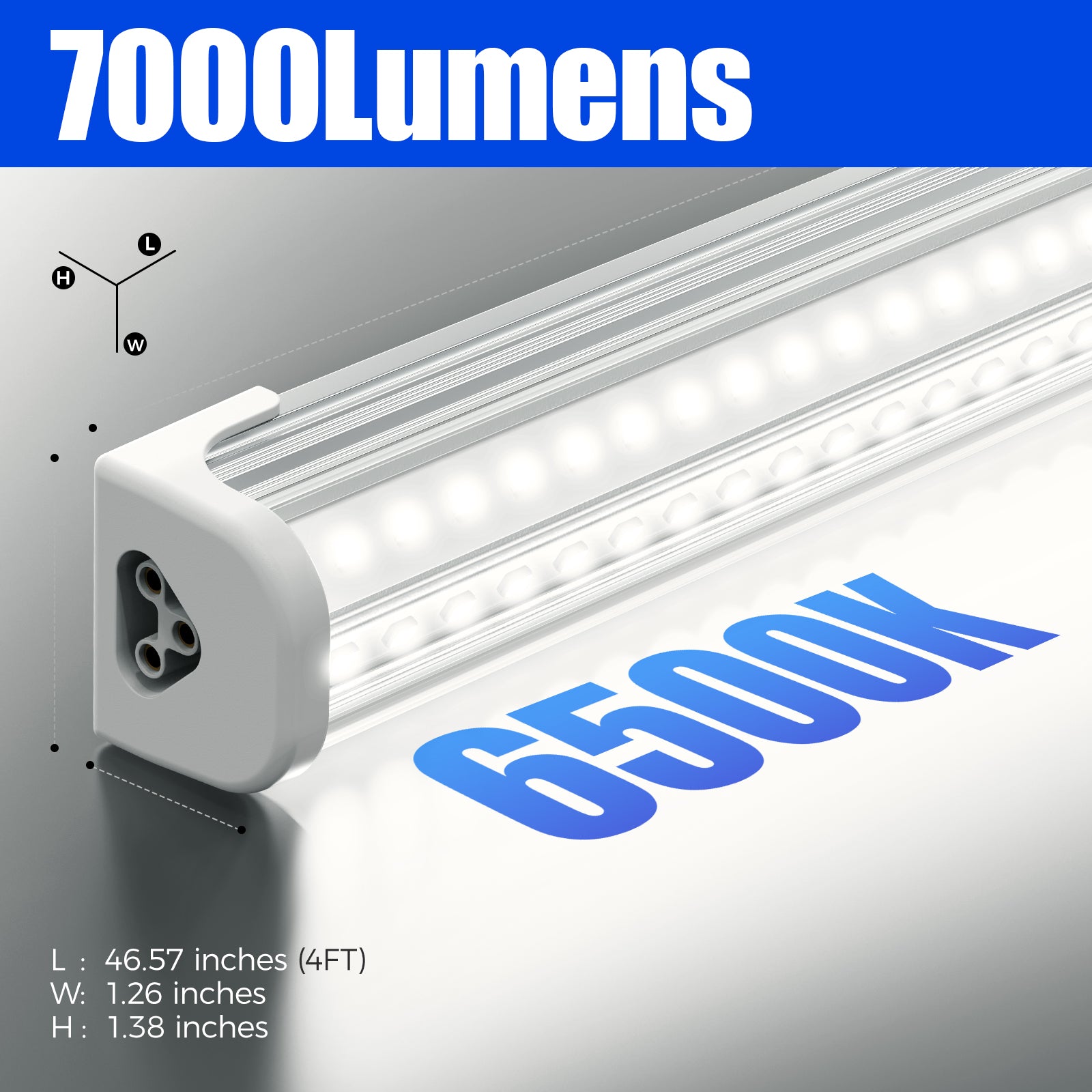 Barrina T8 50W LED Shop Lights 4FT 6500K | Clear Cover & V Shape Tube | BAL50