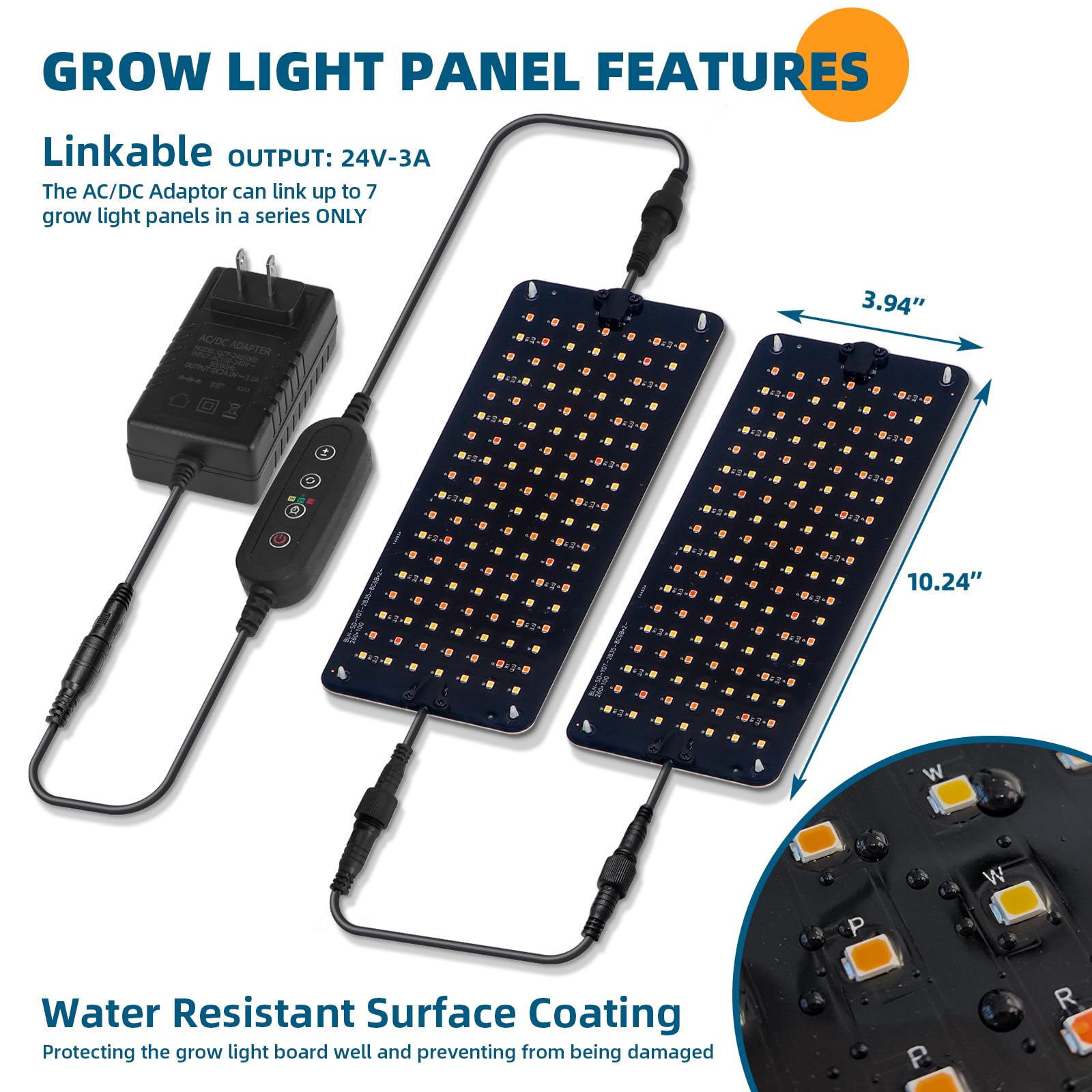 Barrina 6-Tire Plant Stand with 5Pcs 10W Grow Light Panels