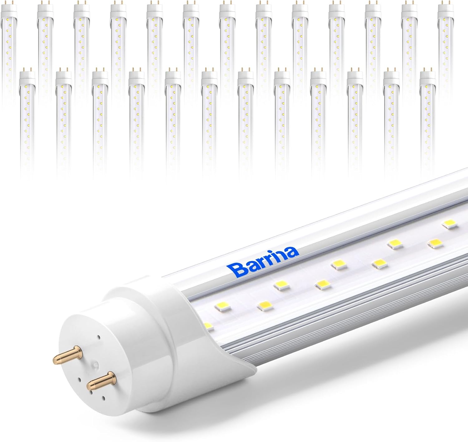 Barrina T8 24W LED Tube Lights 4FT 6000K 3200LM | G13 Base, Fluorescent Replacement & Clear Cover | TBL24