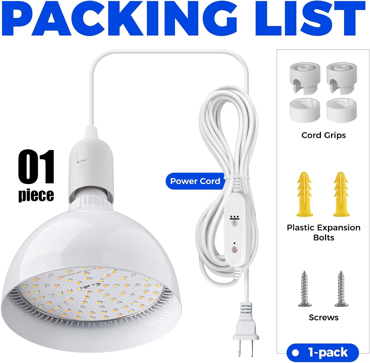 Barrina PAR38 25W LED Grow Light Bulb Yellow Light | Full Spectrum, Hanging & Timer | TB25