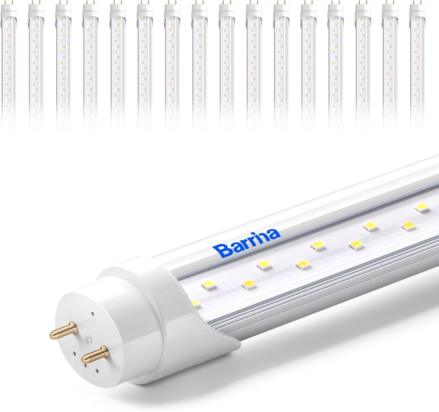 Barrina T8 24W LED Tube Lights 4FT 6000K 3200LM | G13 Base, Fluorescent Replacement & Clear Cover | TBL24