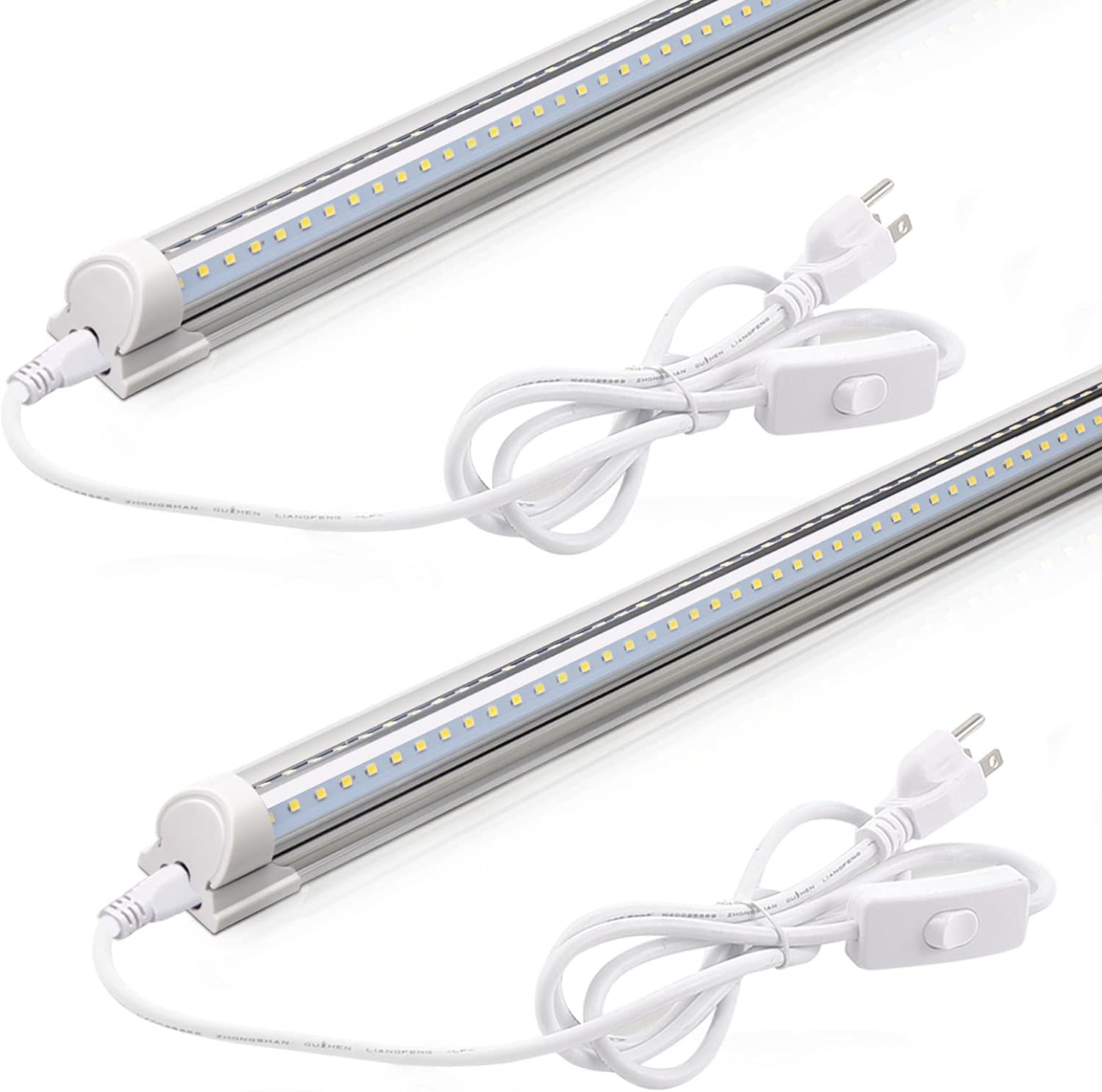 Barrina T8 20W LED Shop Lights 2FT 6500K 3000LM 2 Pack | Clear Cover & V Shape Tube | BAF20
