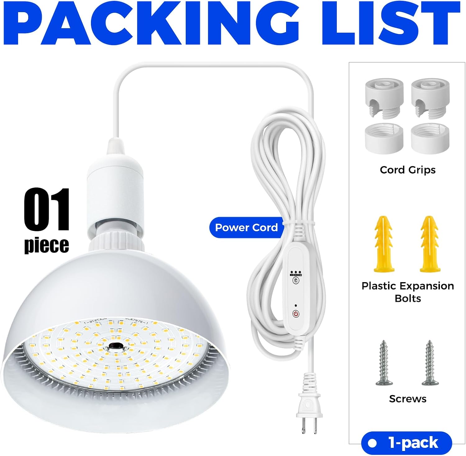 Barrina PAR38 25W LED Grow Light Bulb 5000K | Full Spectrum, Hanging & Timer | TB25