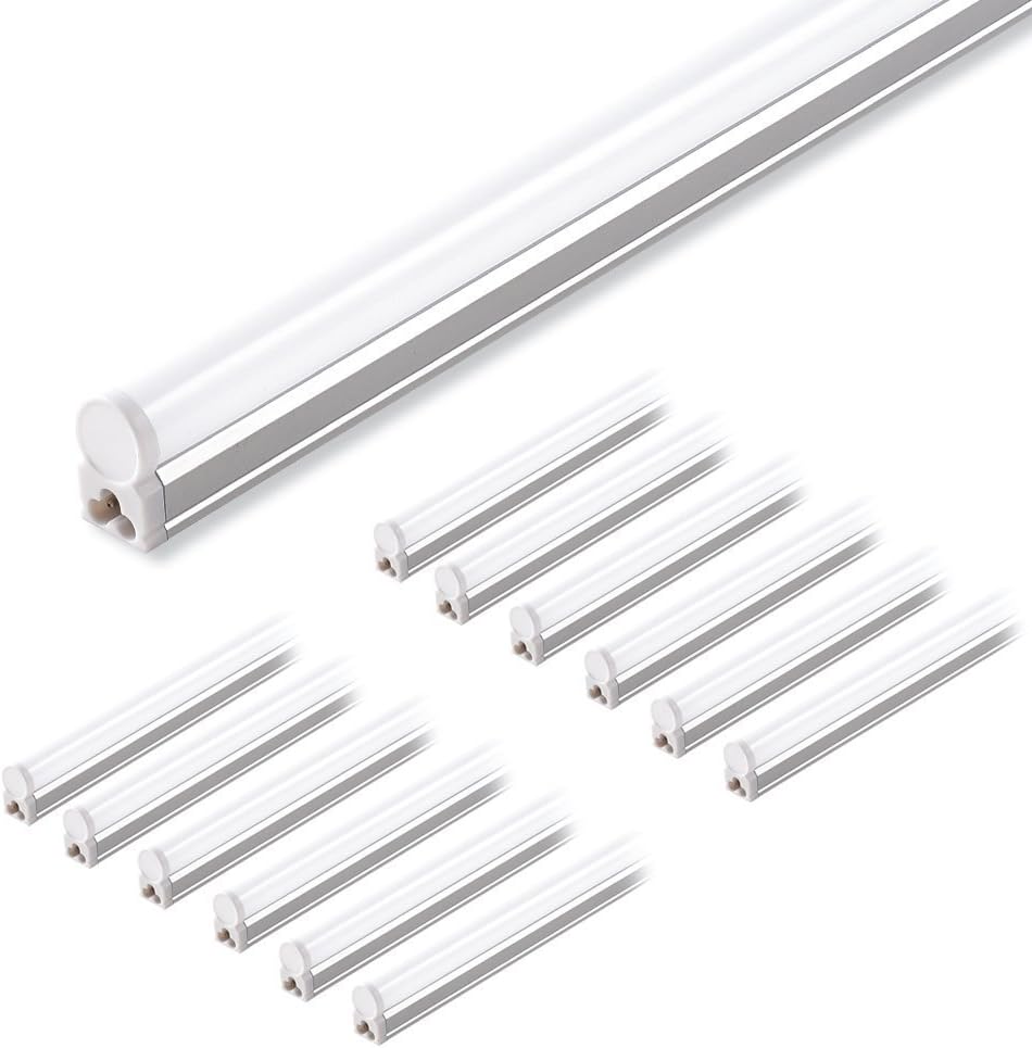 Barrina T5 20W LED Shop Lights 4FT 6500K 2200LM 10 Pack | Linkable & Corded Electric Switch | AAL20