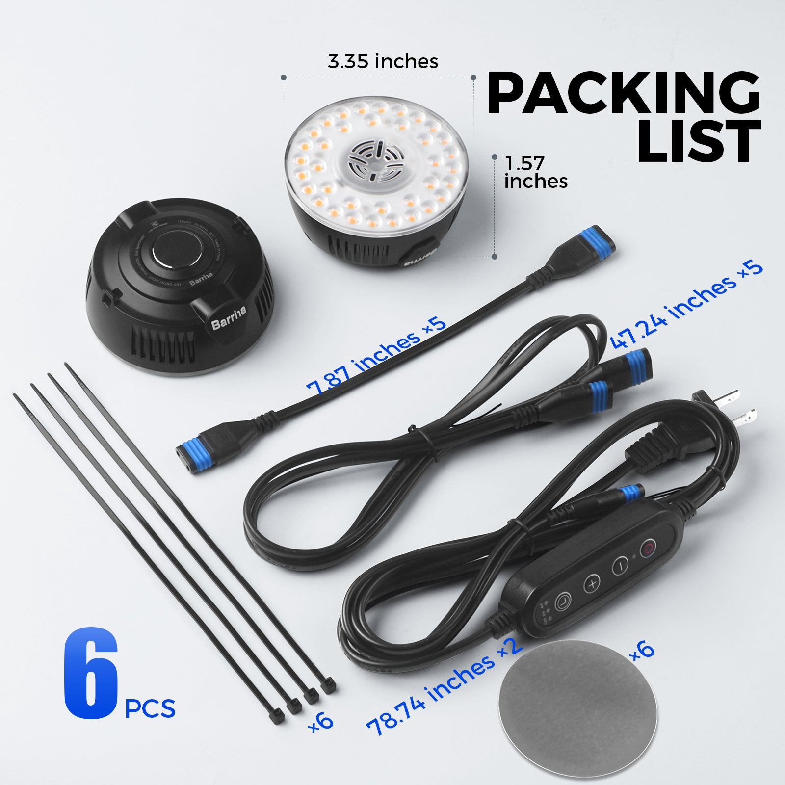 Barrina Orbgrow 9W LED Puck Grow Lights Pinkish White | Full Spectrum, Magnetic, Timer, Dimmable & Linkable | OG09