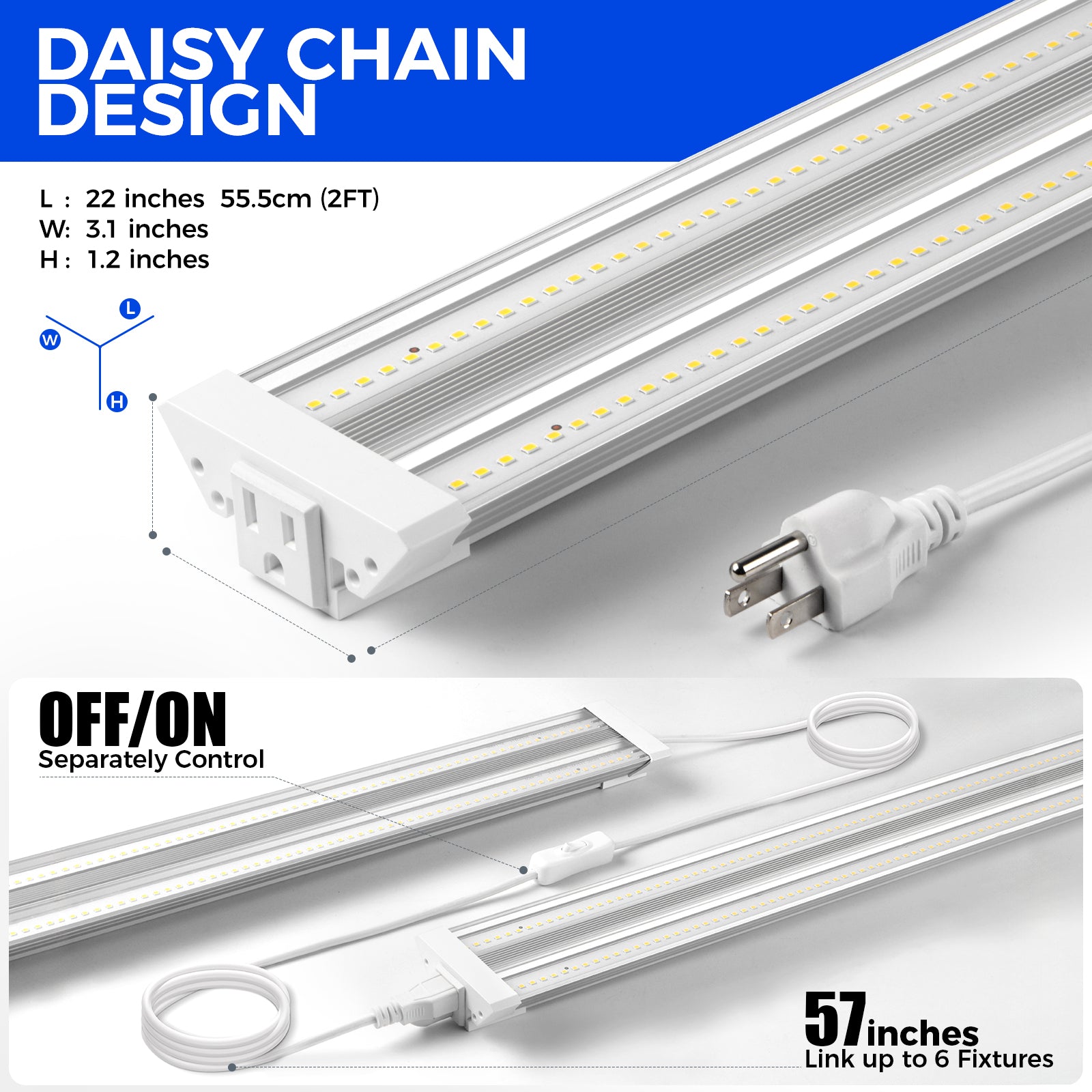 Barrina TX36 36W LED Grow Lights 2FT 5000K | Full Spectrum & Linkable | TXAL36