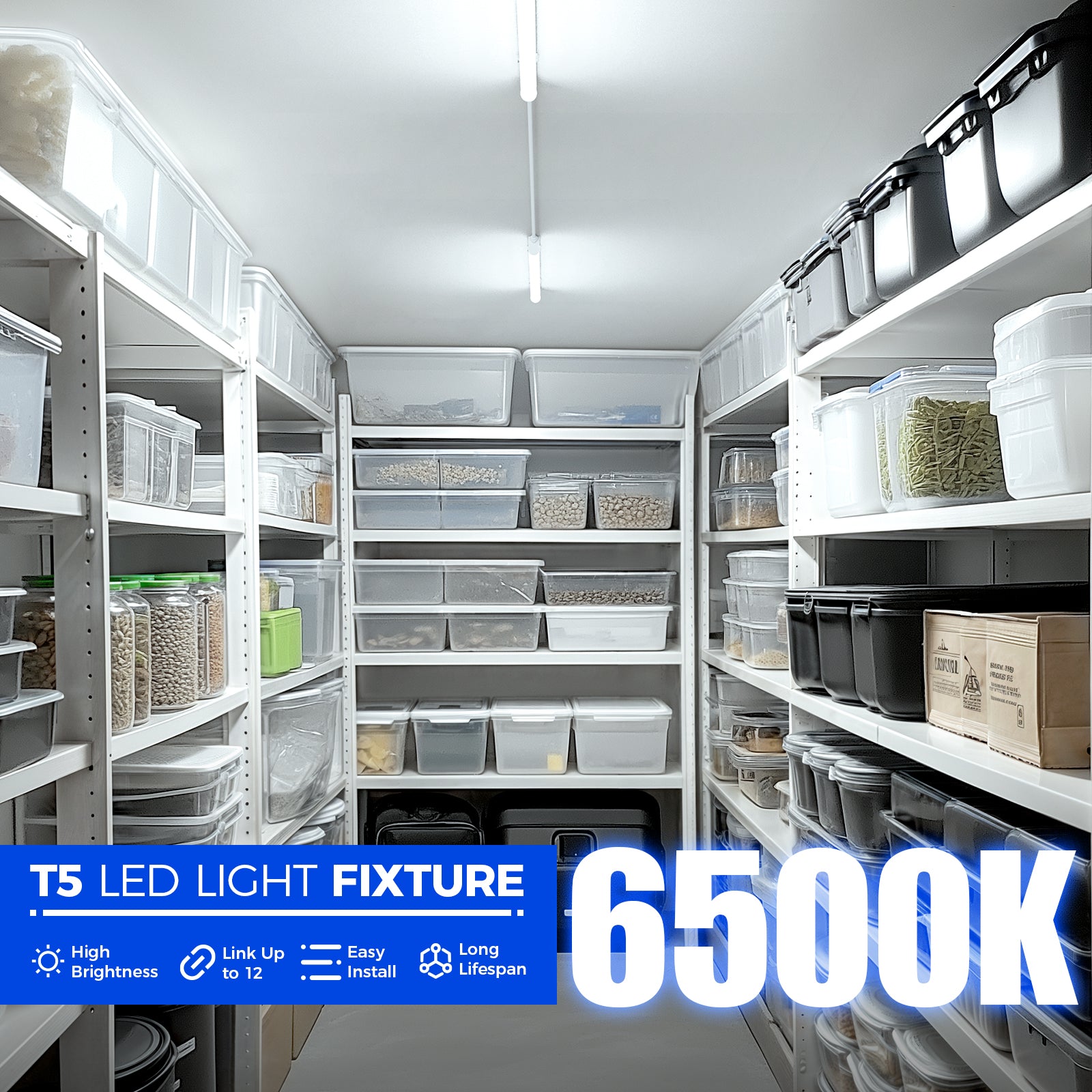 Barrina T5 10W LED Shop Lights 2FT 6500K 1100LM | Linkable & Corded Electric Switch | AAF10