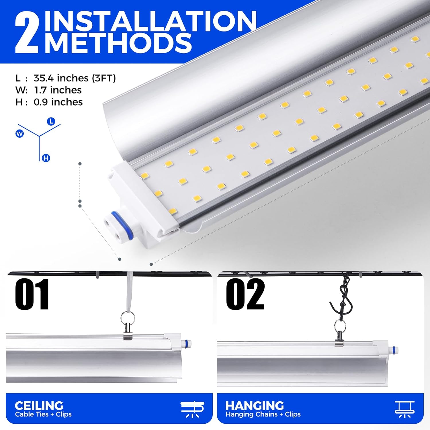 Barrina 4-Tier Plant Stand with 3-Pack T5 36W LED Grow Lights 3FT 5000K | Full Spectrum, Tent & Timer | WI36