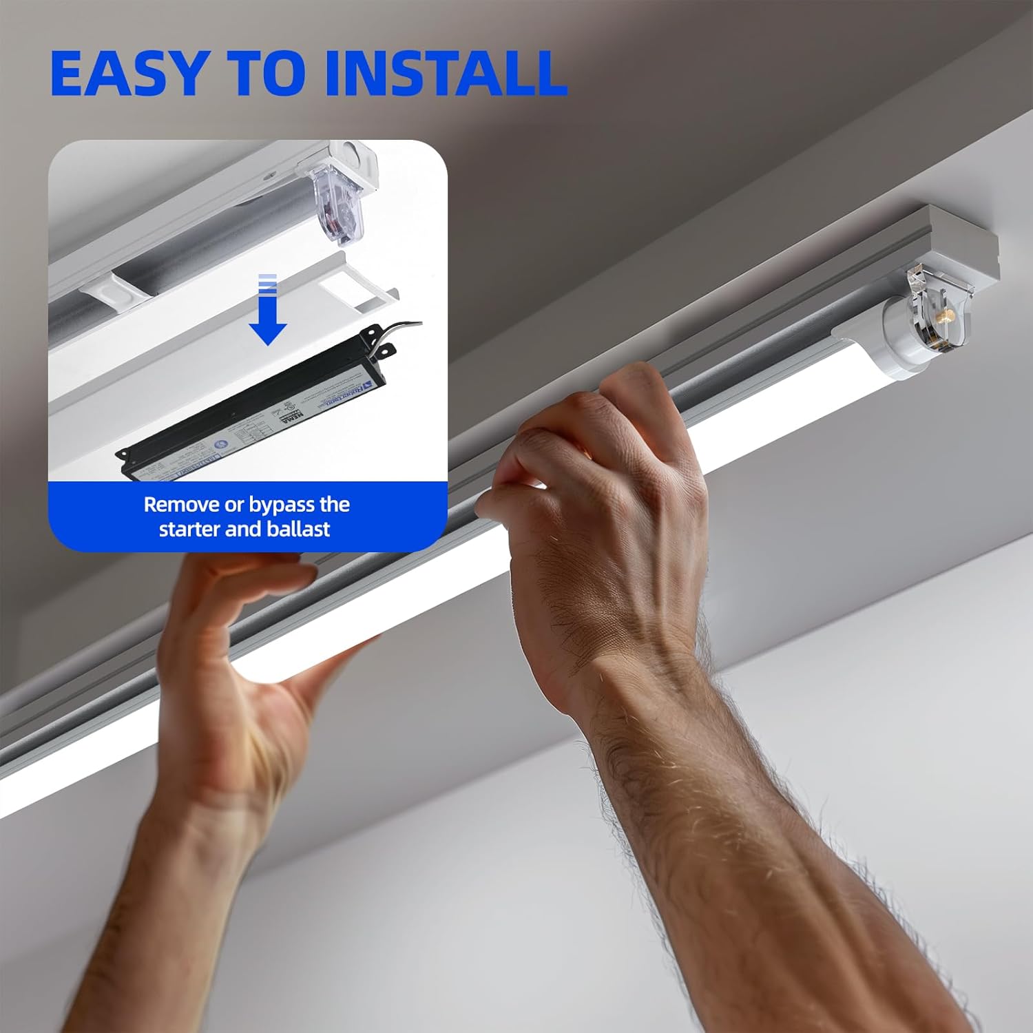 Barrina T8 44W LED Tube Lights 8FT 6500K 4500LM | FA8 Base, Fluorescent Tubes Replacement & Frosted Cover | TCX44
