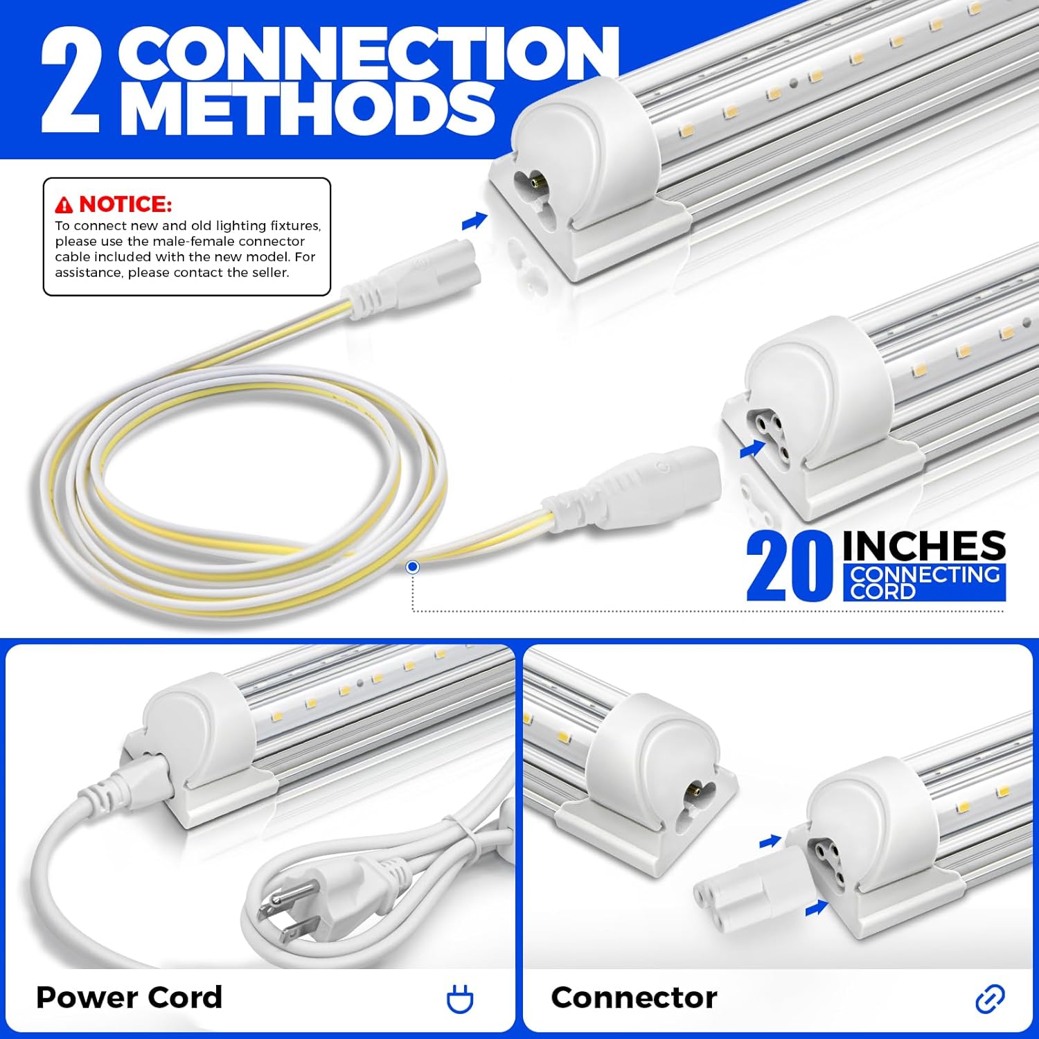 Barrina T8 15W LED Grow Lights 1FT 5000K | Full Spectrum, Reflectors & Linkable | QC15