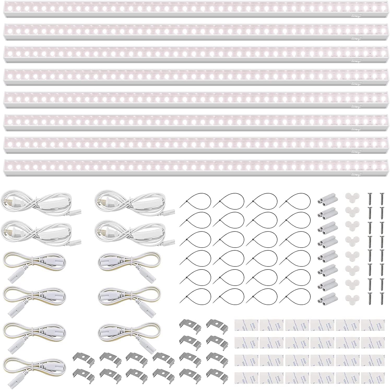 Barrina T5 16W LED Grow Lights 3FT Pinkish White 8 Pack | Full Spectrum & Linkable | MI16