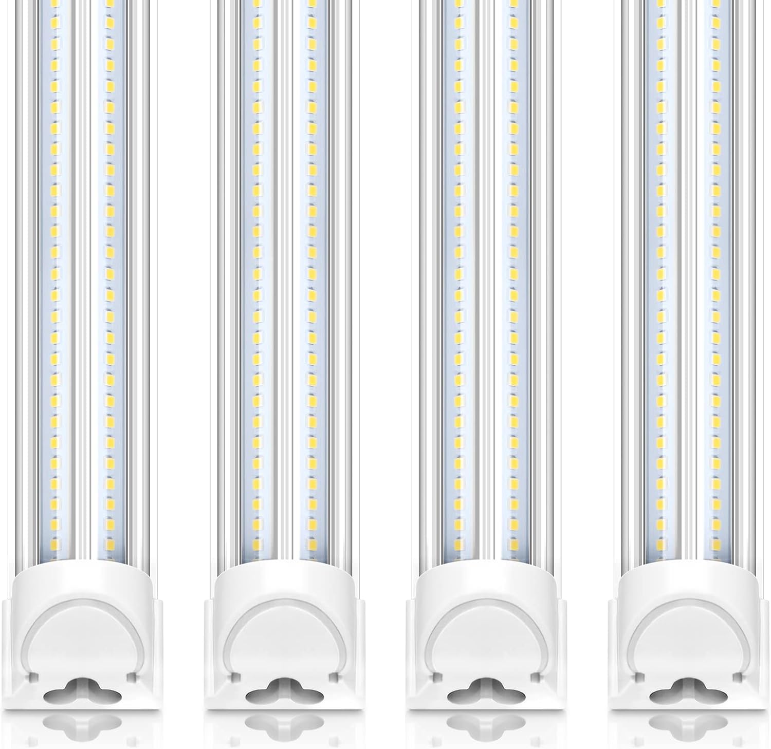 Barrina T8 100W LED Shop Lights 8FT 5000K 15000LM 4 Pack | Clear Cover & V Shape Tube | BAX100