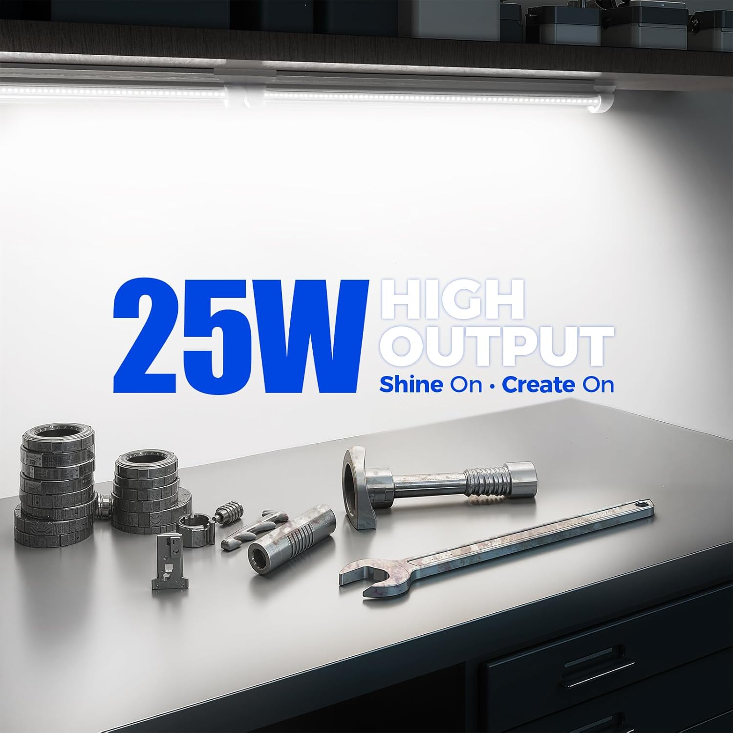 Barrina T8 25W LED Shop Lights 1.5FT 5000K 3450LM | Clear Cover & V Shape Tube | BAD16