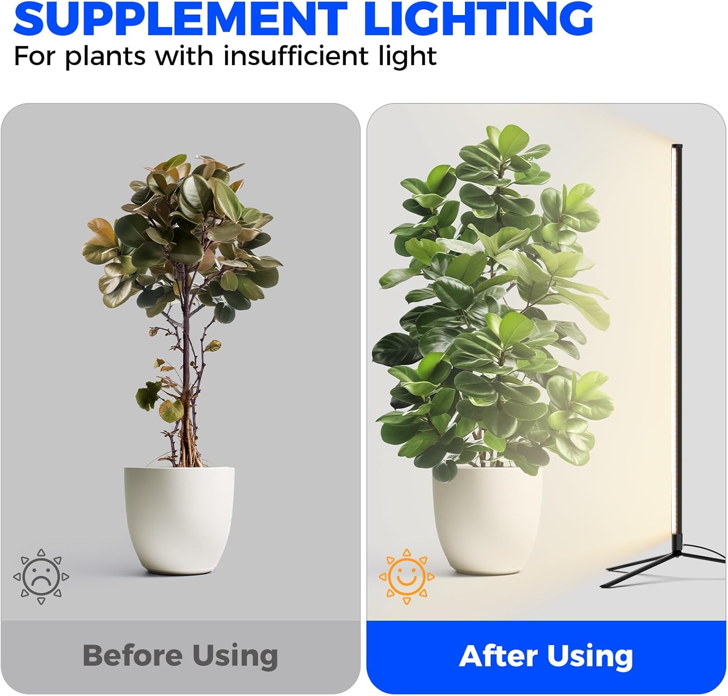 Barrina T10 42W LED Standing Grow Light 4FT 3000K+6500K+660nm | Full Spectrum | T10M42