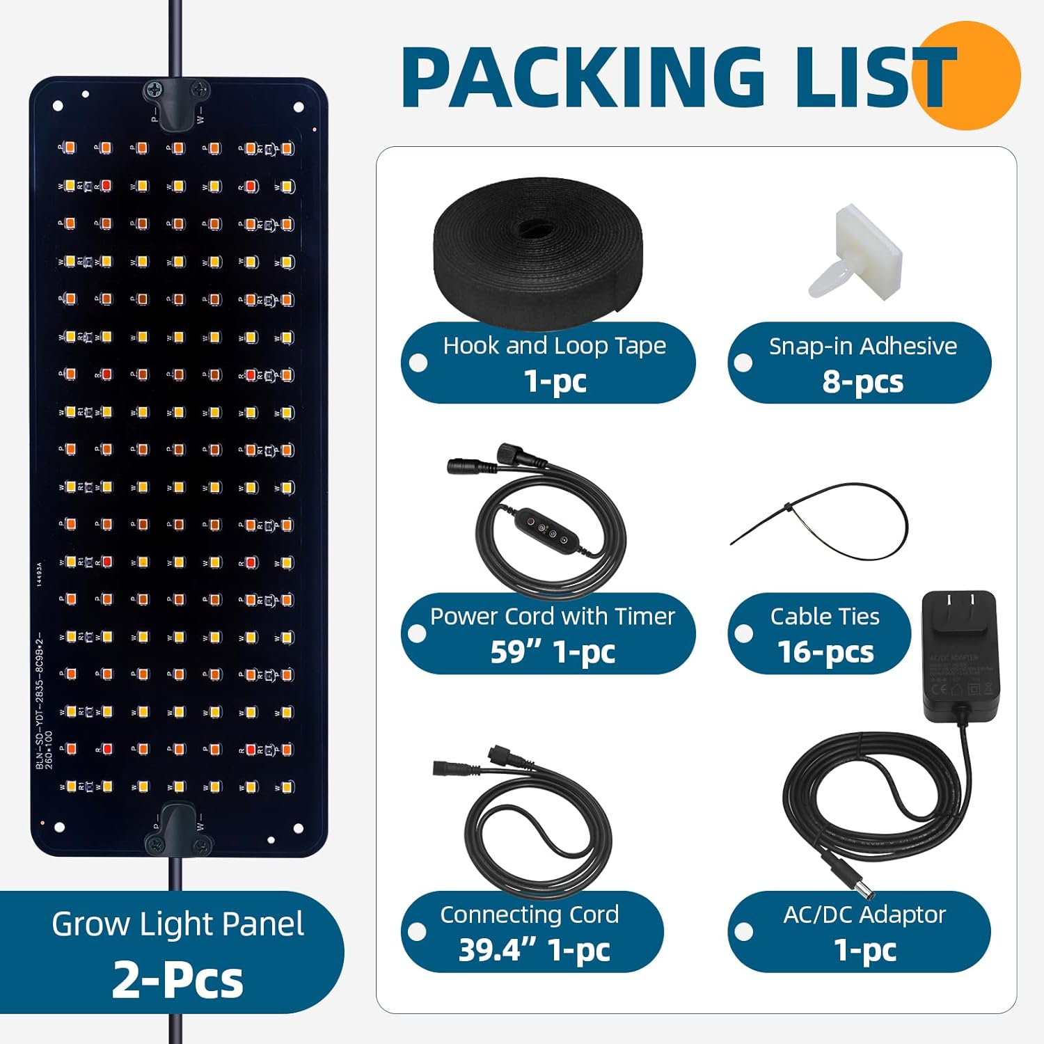 Barrina 10W LED Grow Light Panels 3-Spectrum | Ultra-Thin & Timer