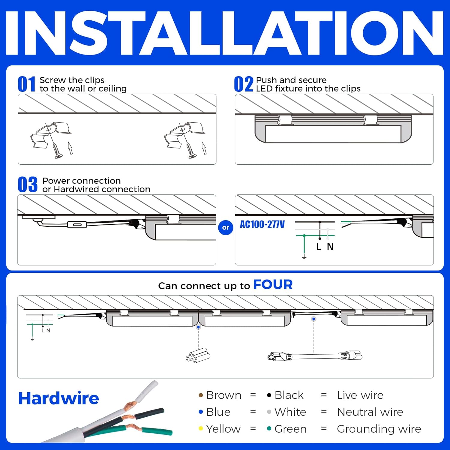 Barrina T8 72W LED Shop Lights 8FT 5000K 10000LM | Clear Cover & V Shape Tube | BAX72