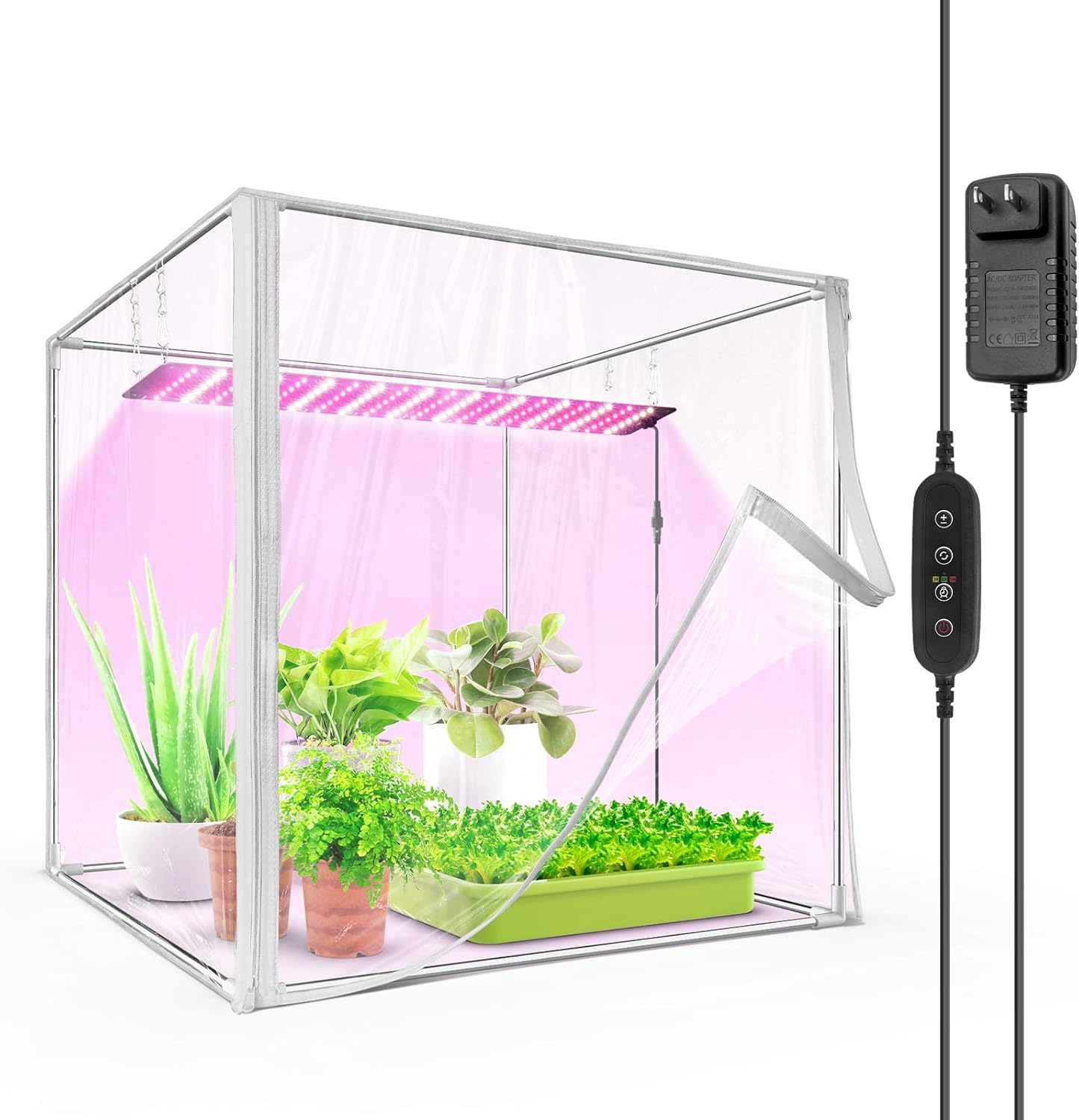 Barrina Indoor Greenhouse with 1-Pack 40W LED Grow Light Panel 3-Spectrum | Full Spectrum, Tent & Timer | DF40