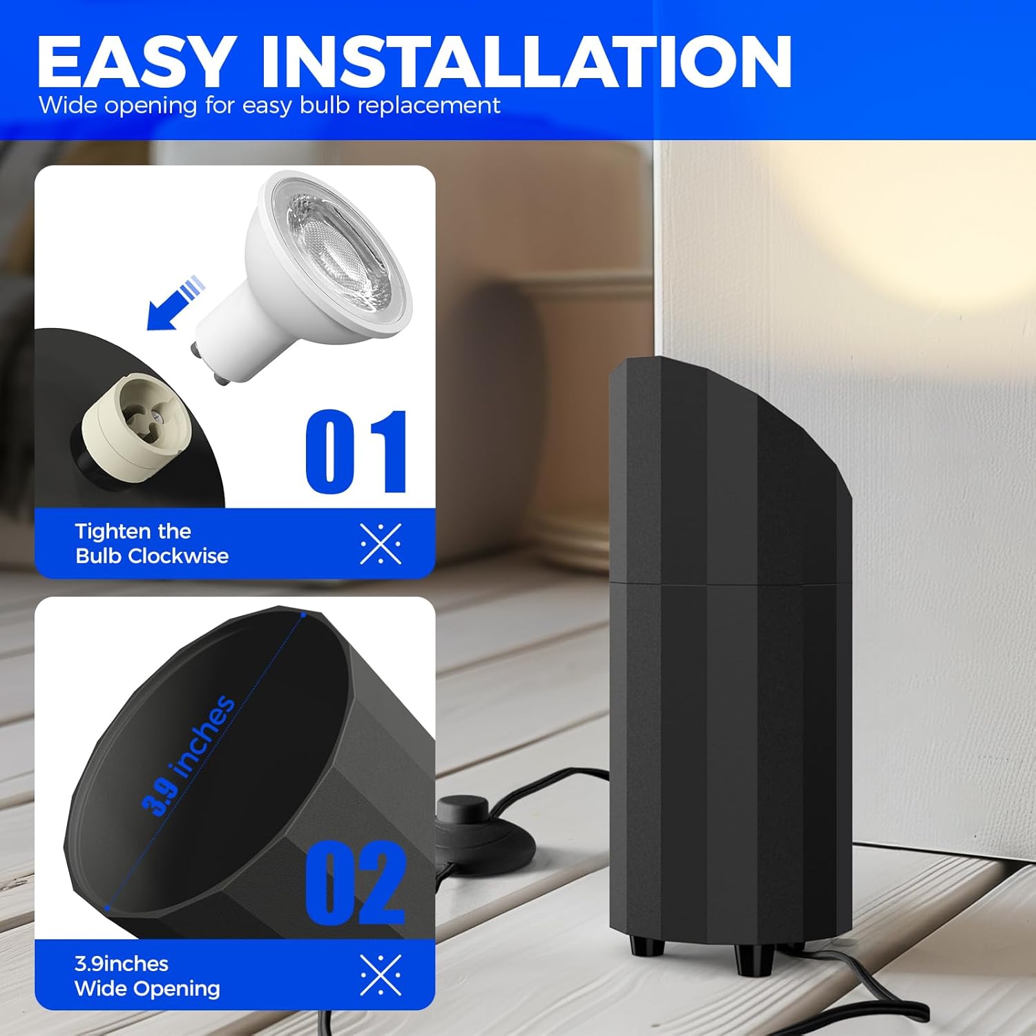 Barrina 5W LED Uplighting Indoor Spotlight 3000K | Detachable & Foot Switch | UL105B