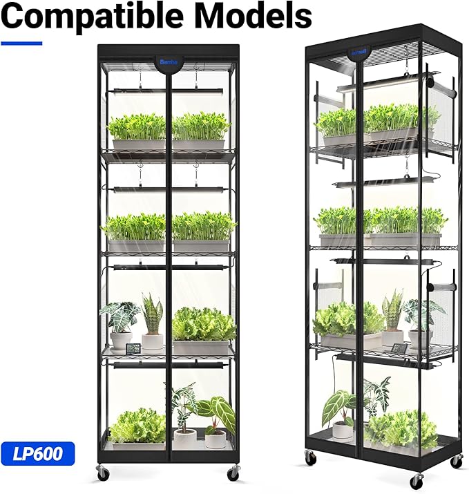 Plant Stand Tent 24.4 x 15.0 x 70.1IN Double Sided Windows (2 on Each Side) | For Barrina LP600 Indoor Greenhouse with Grow Light