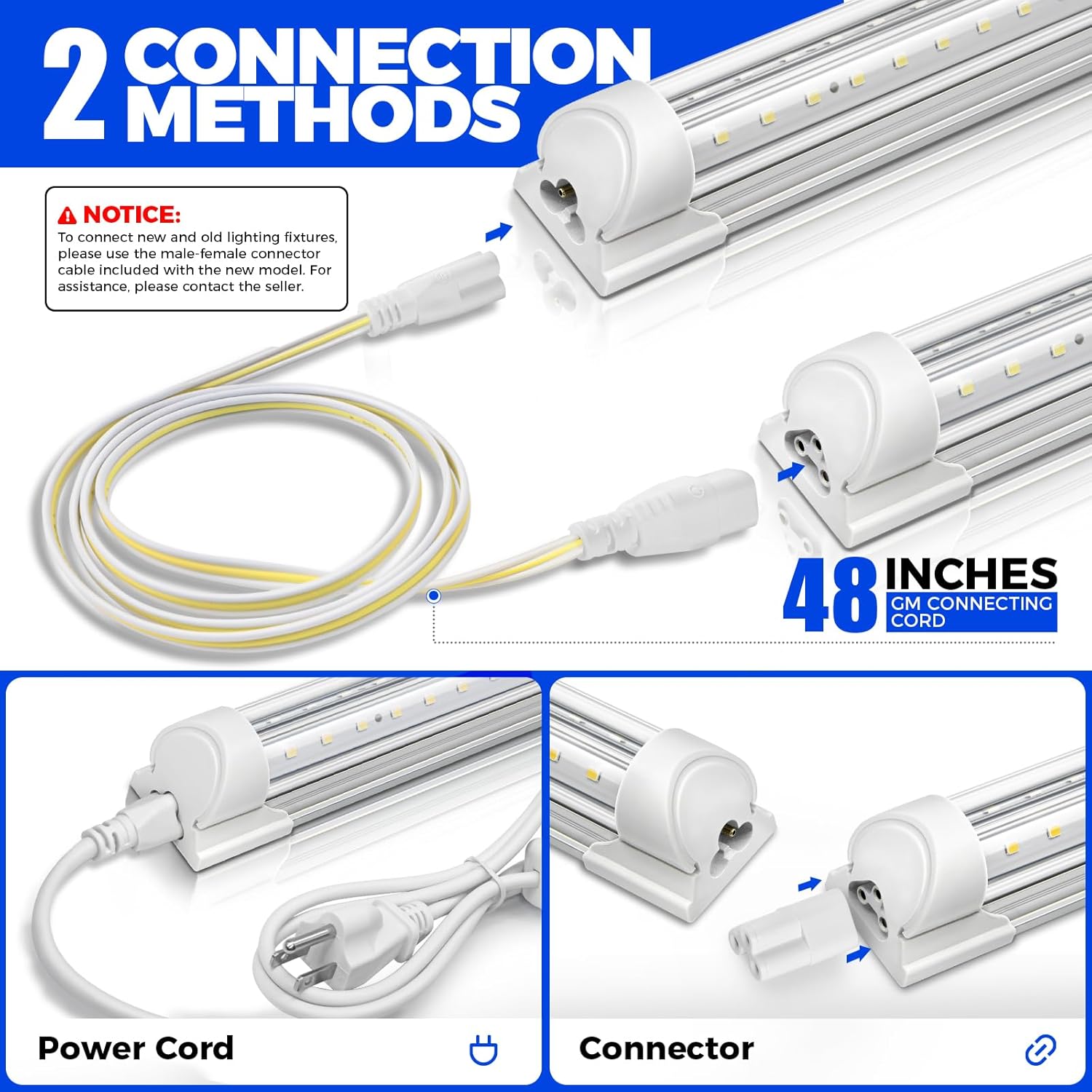 Barrina T8 30W LED Grow Light 3FT 5000K | Reflectors & Linkable | QI30