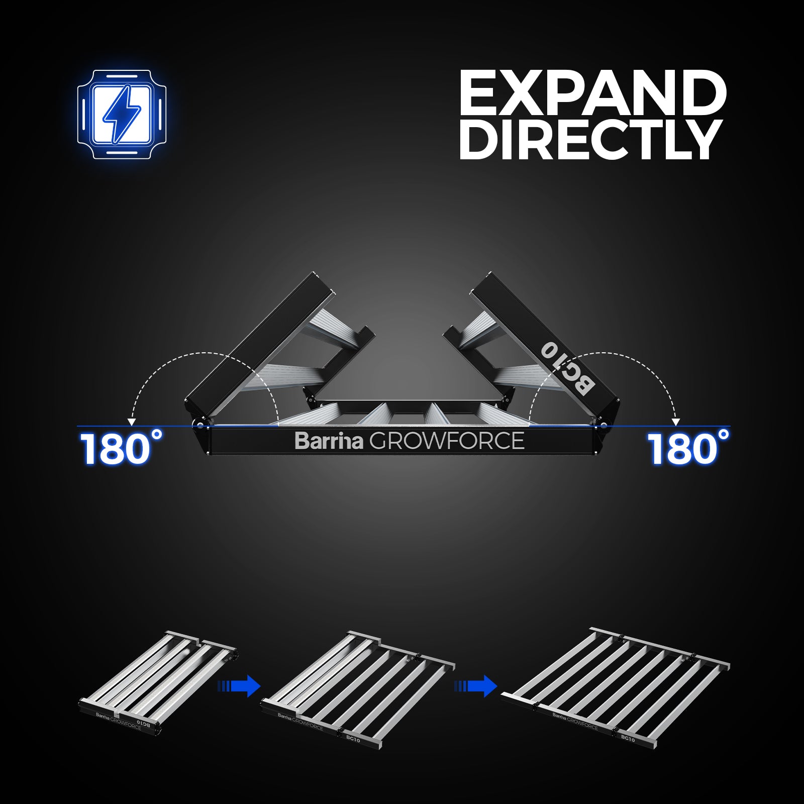 Barrina GrowForce 1000W LED Commercial Grow Light Dual Blue & FIR Light 5 x 5 | Full Spectrum & Dimmable | BG10