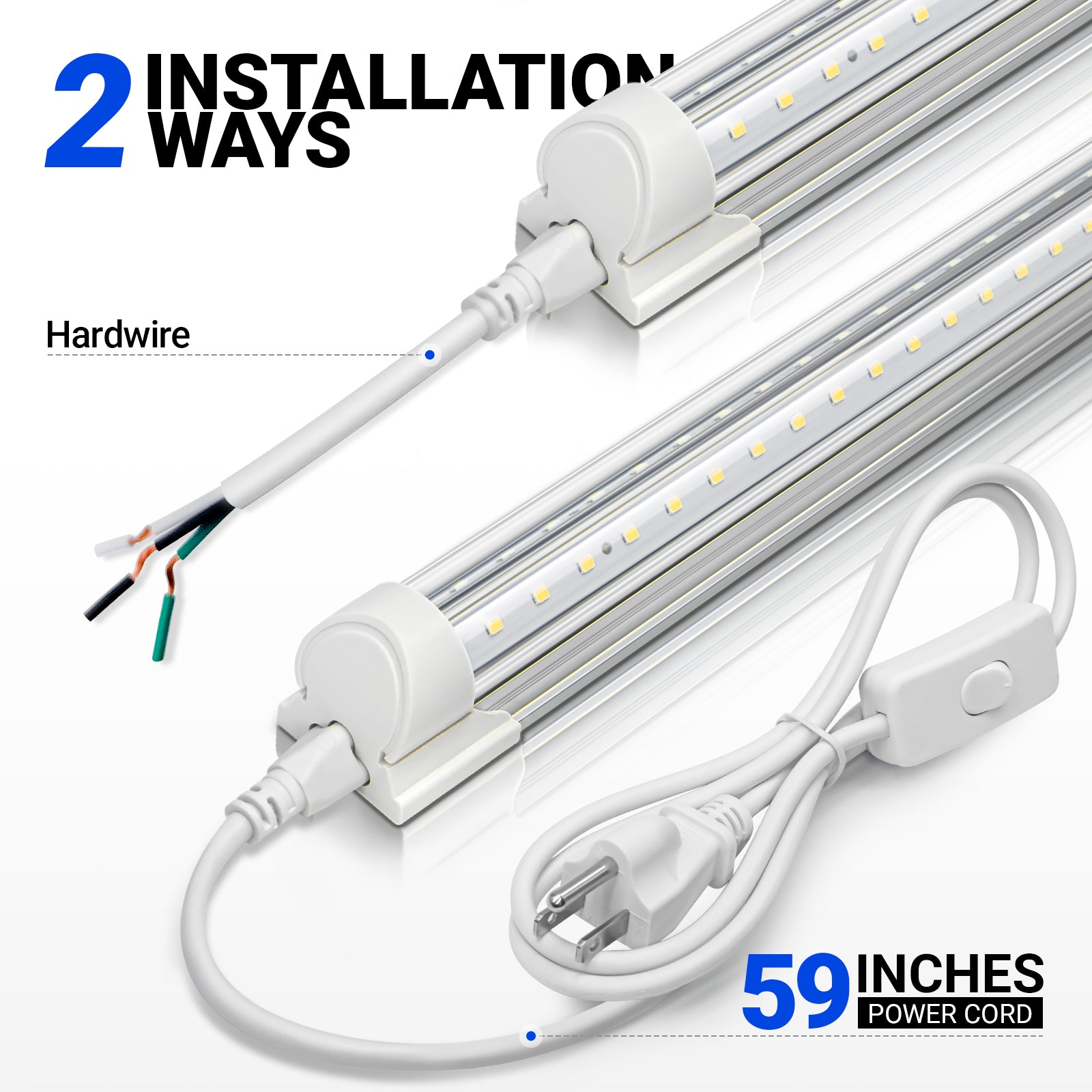 Barrina T8 30W LED Shop Lights 3FT 5400K 4600KM | Clear Cover & V Shape Tube | BAI30