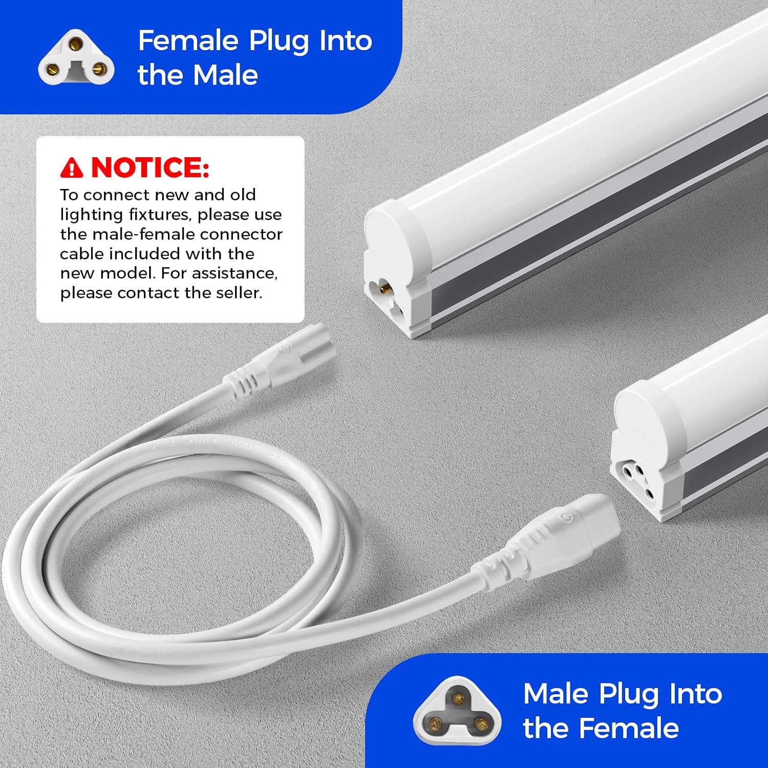 Barrina T5 5W LED Shop Lights 1FT 6500K 600LM | Linkable & Corded Electric Switch | AAC5