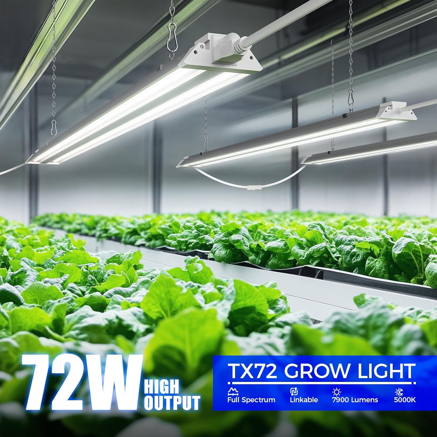 Barrina TX72 72W LED Grow Lights 4FT 5000K | Full Spectrum & Linkable | TXAL72