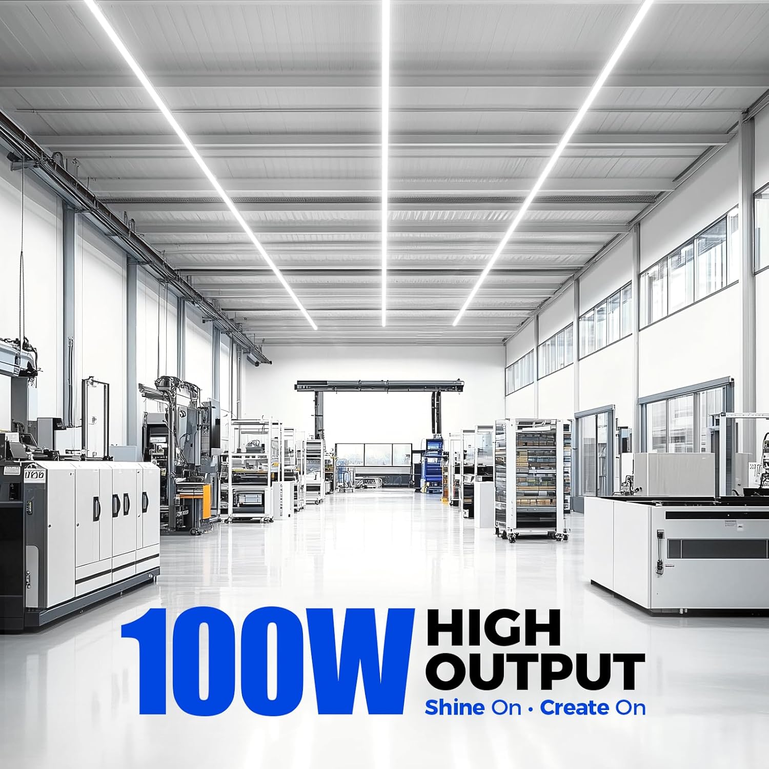 Barrina T8 100W LED Shop Lights 8FT 5000K 15000LM | Clear Cover & V Shape Tube | BAX100