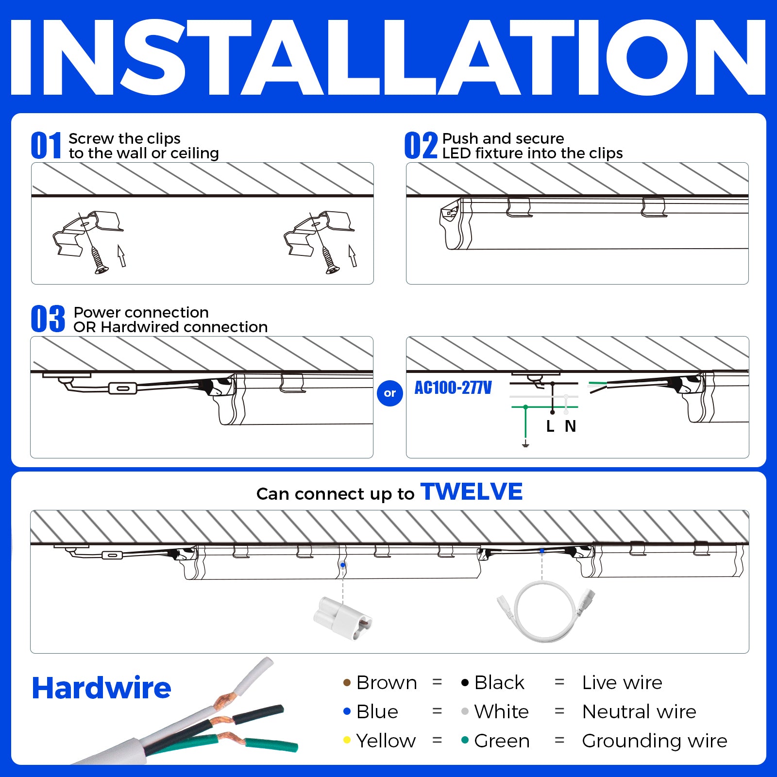 Barrina T5 10W LED Shop Lights 2FT 5000K 1100LM | Linkable & Under Cabinet Light | AAL20