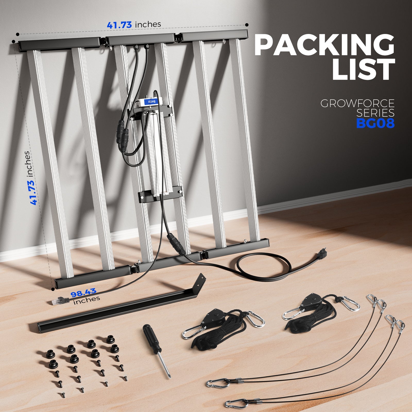 Barrina GrowForce 800W LED Commercial Grow Light Dual Blue & FIR Light 5 x 5 | Full Spectrum & Dimmable | BG08