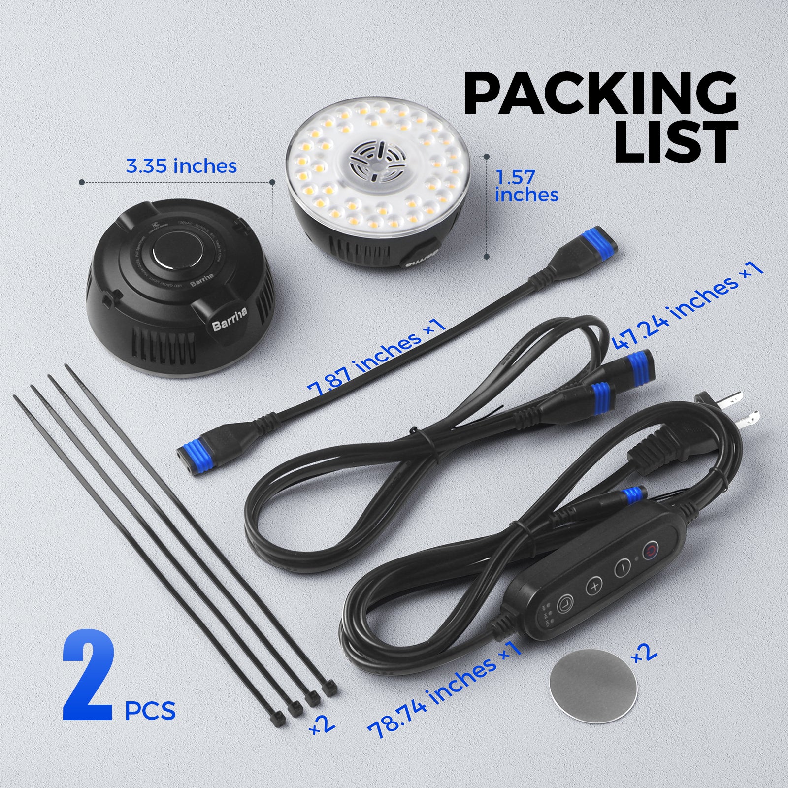 Barrina Orbgrow 9W LED Puck Grow Lights 5000K | Full Spectrum, Magnetic, Timer, Dimmable & Linkable | OG09