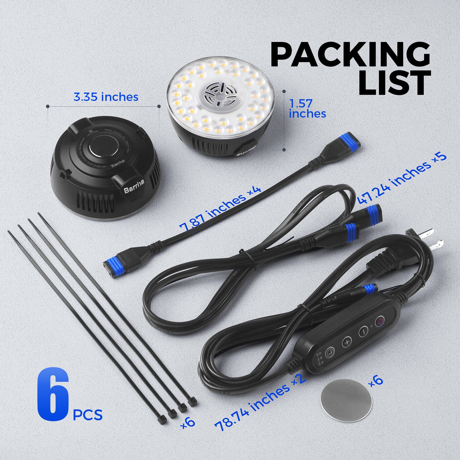 Barrina Orbgrow 9W LED Puck Grow Lights 5000K | Full Spectrum, Magnetic, Timer, Dimmable & Linkable | OG09