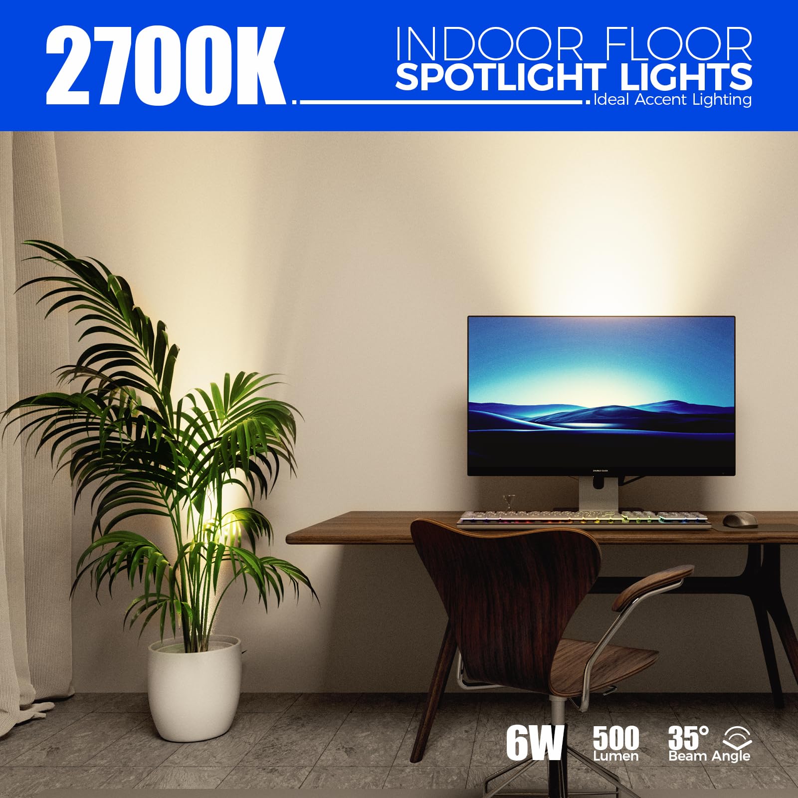 Barrina 5W LED Uplighting Spotlight 2700K | Detachable & Foot Switch | UL1B07