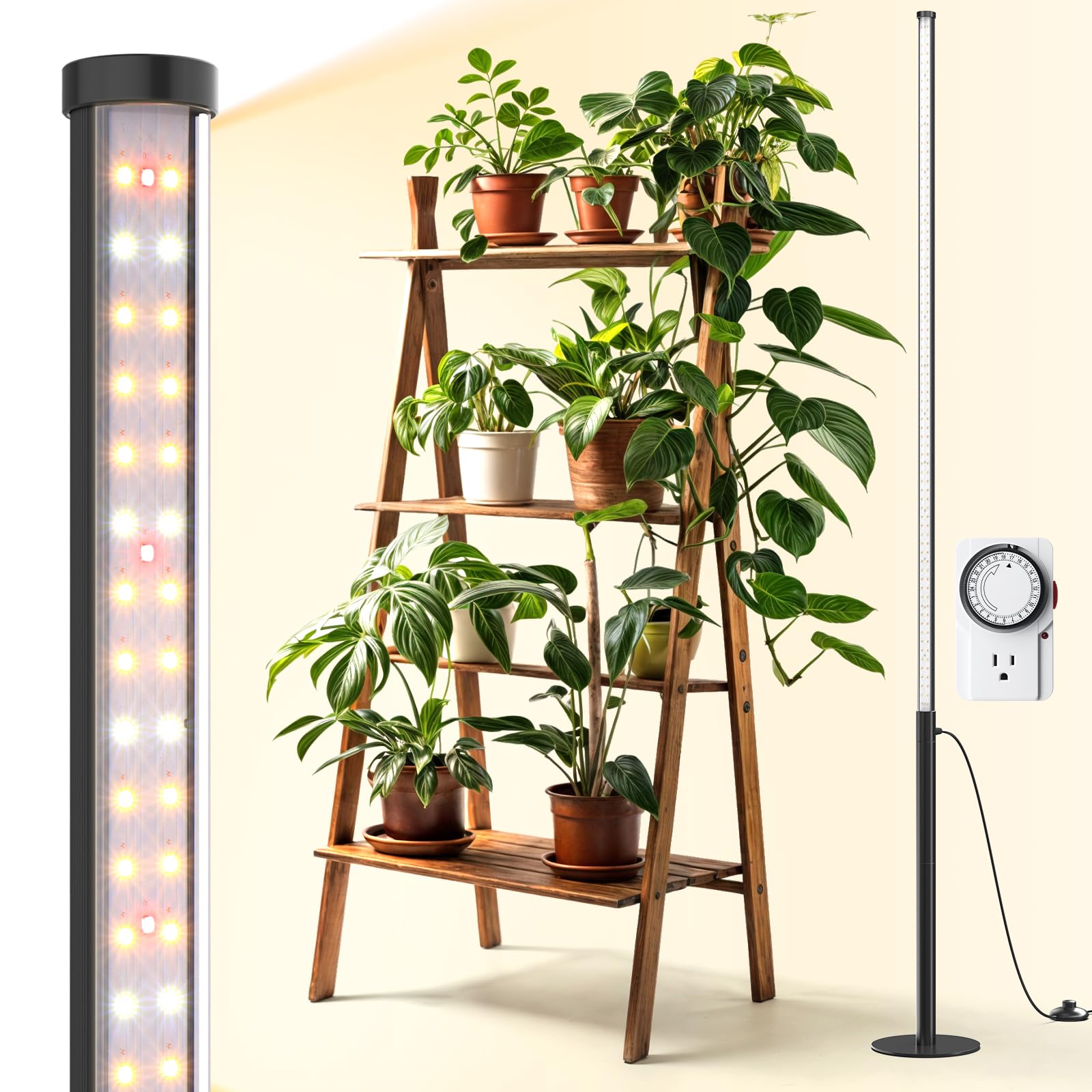 Barrina T10 Pro 42W LED Standing Grow Light 4FT-5.6FT 3000K+6500K+660nm | Timer & Full Spectrum | T1042