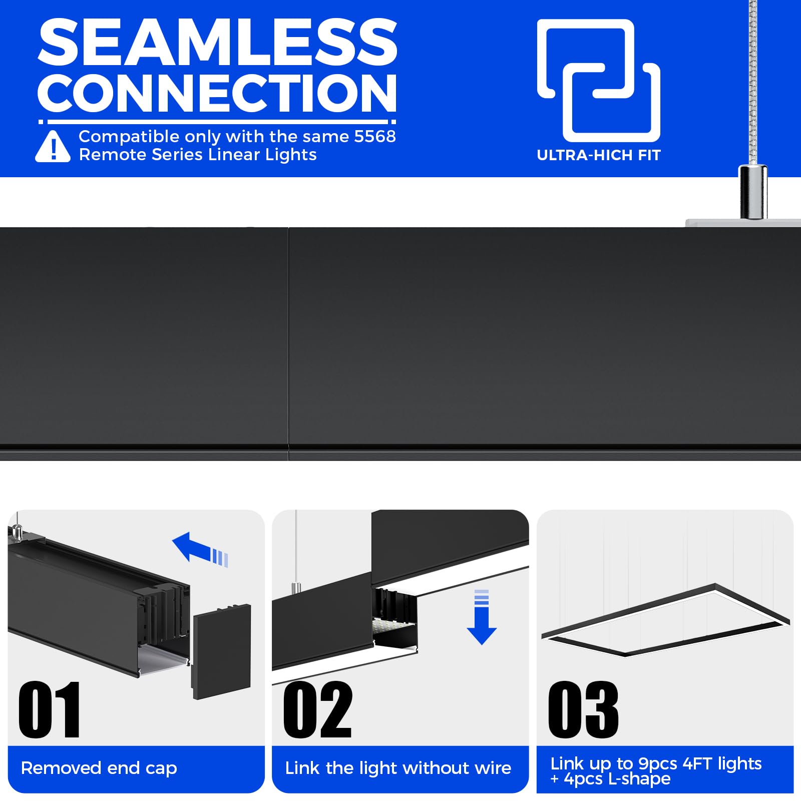 Barrina 5568 Remote Series 2nd-Generation 306W Rectangular Set LED Linear Lights 9FT * 5FT 3000K - 6000K 30600LM | Seamless Connection & Color Changing