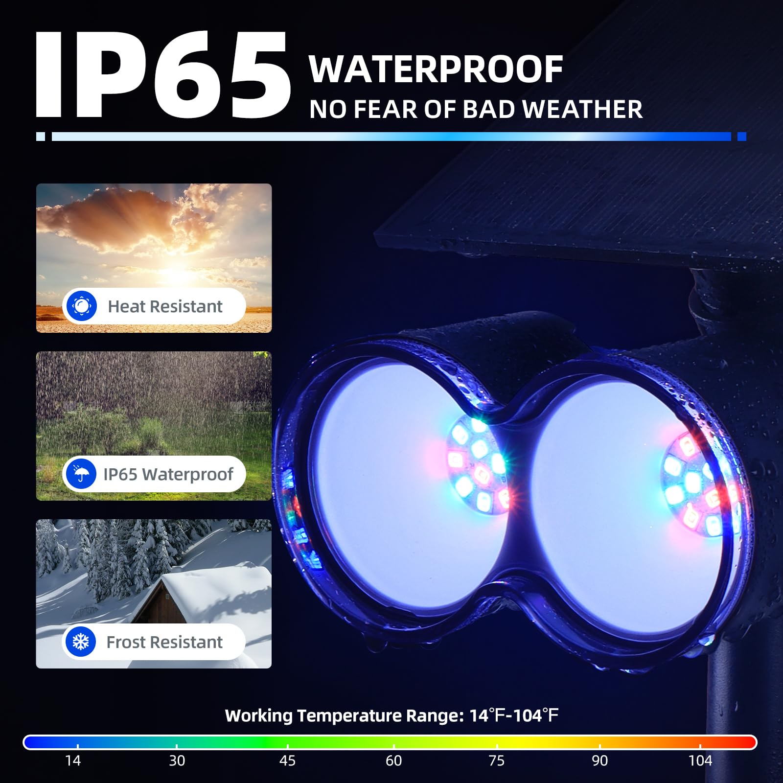 Barrina LED Solar Spot Lights 700LM | RGB & IP65 Waterproof | TNX001