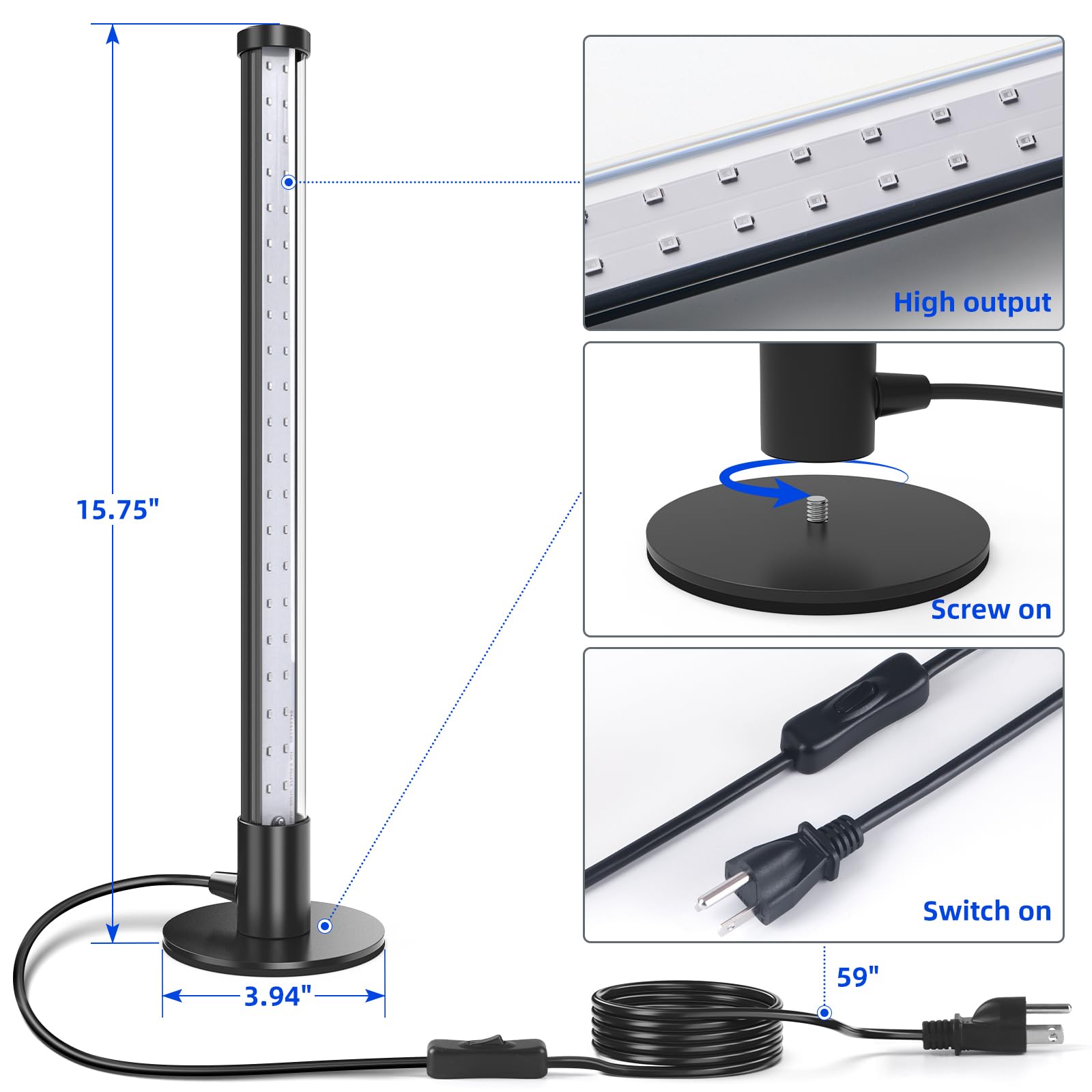 Barrina T10 14W LED Standing UV Black Lights 1FT | 385-400nm Ultraviolet Wavelength | T1014