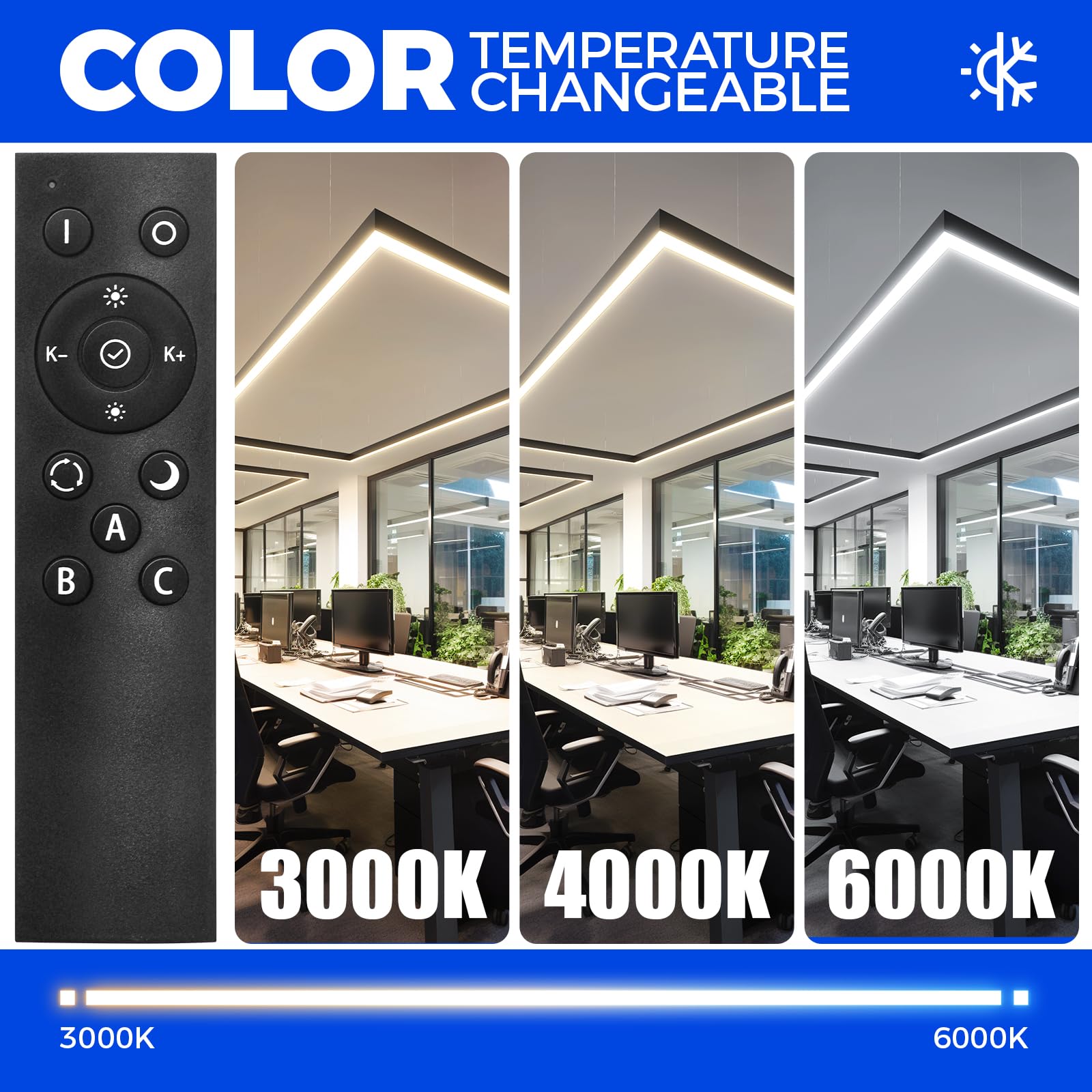 Barrina 5568 Remote Series 2nd-Generation 306W Rectangular Set LED Linear Lights 9FT * 5FT 3000K - 6000K 30600LM | Seamless Connection & Color Changing