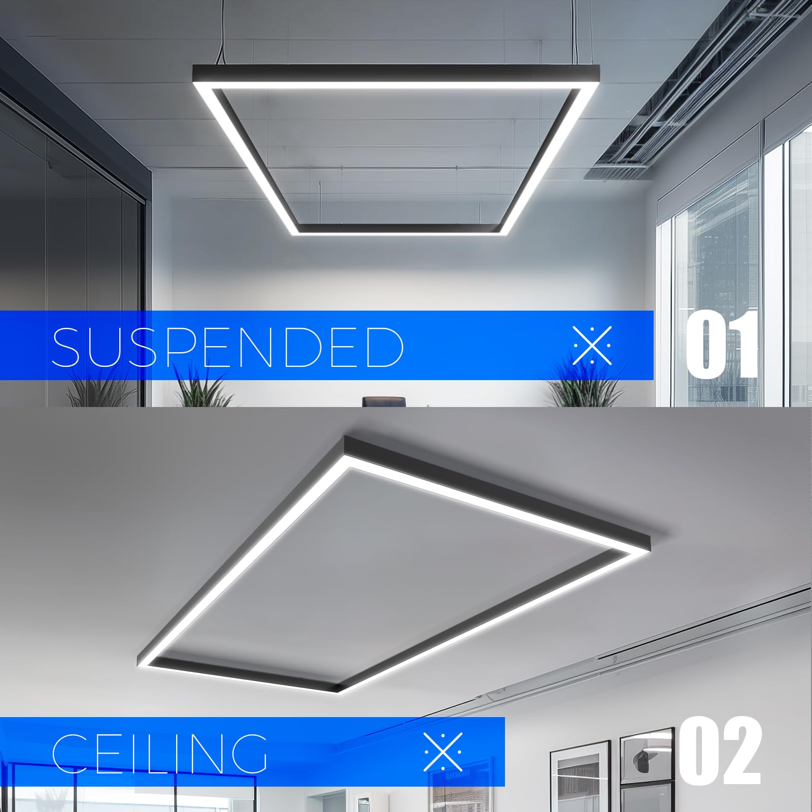 Barrina 5568 Remote Series 2nd-Generation 306W Rectangular Set LED Linear Lights 9FT * 5FT 3000K - 6000K 30600LM | Seamless Connection & Color Changing