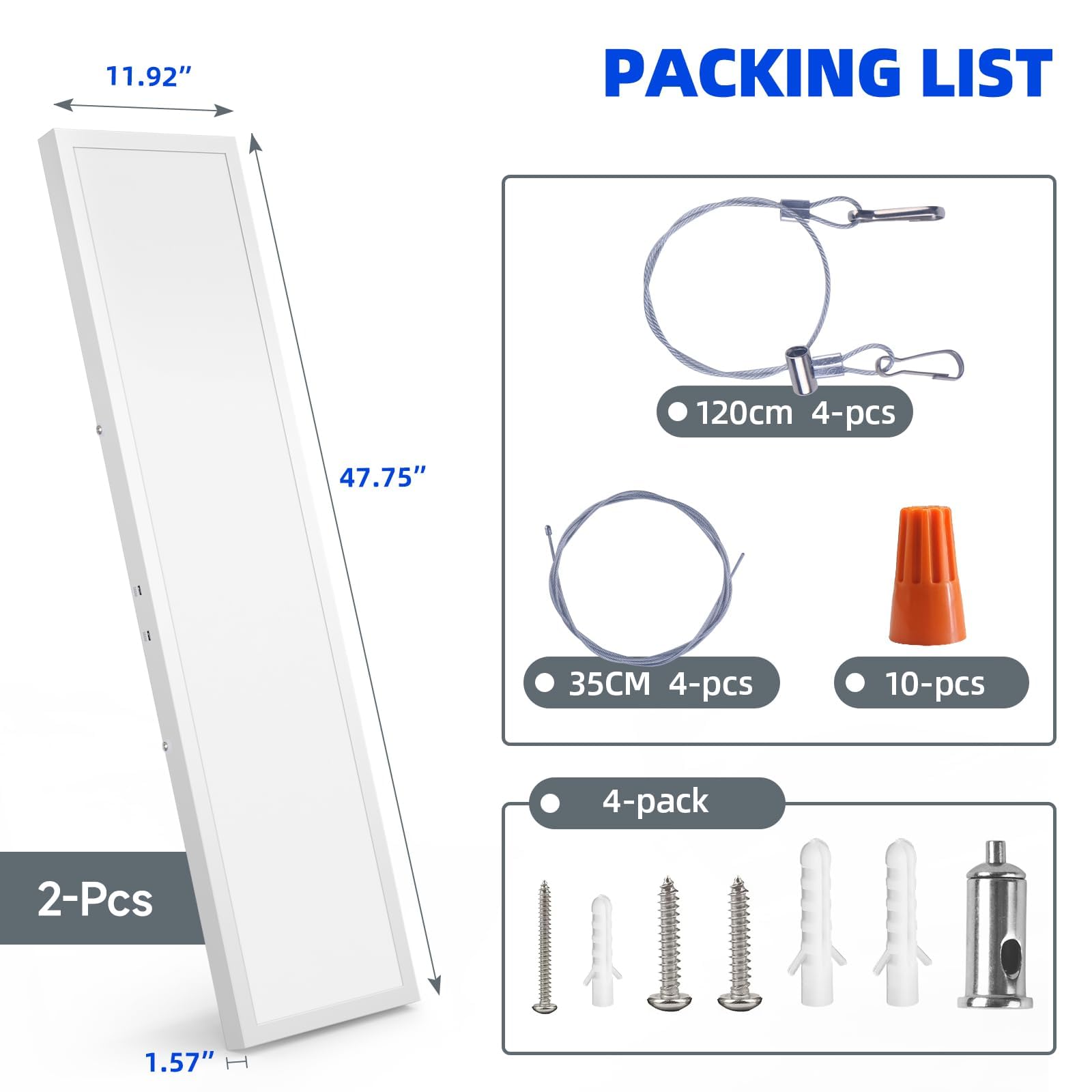 Barrina 72W LED Flat Panel Lights 3000K - 6000k 8640LM | 0-10V Switch & Dimmable | JM-6035
