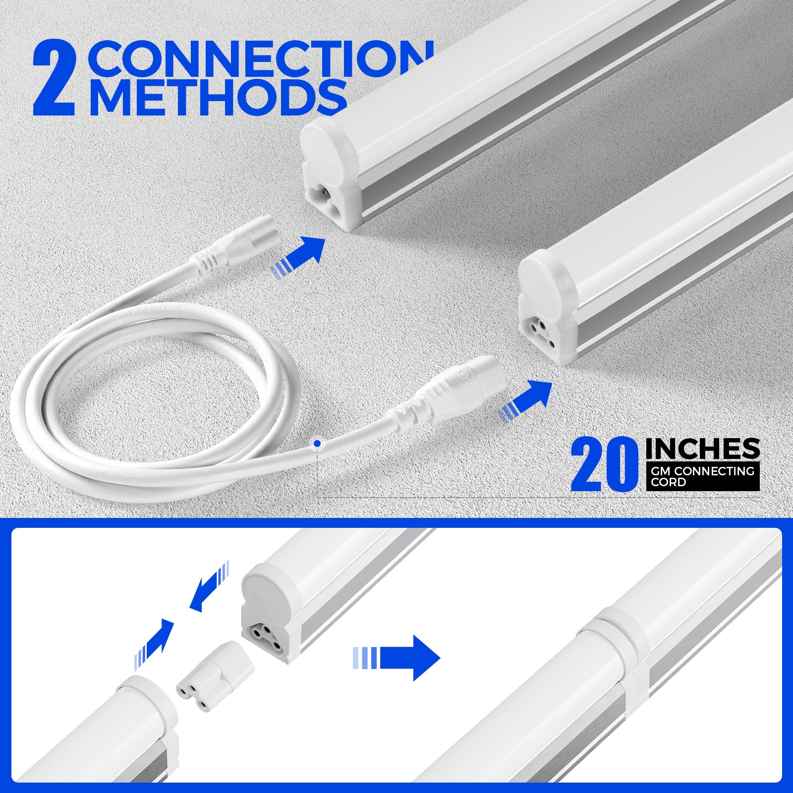 Barrina T5 16W LED Shop Lights 3FT 5000K 1900LM | Linkable & Corded Electric Switch | AAI16