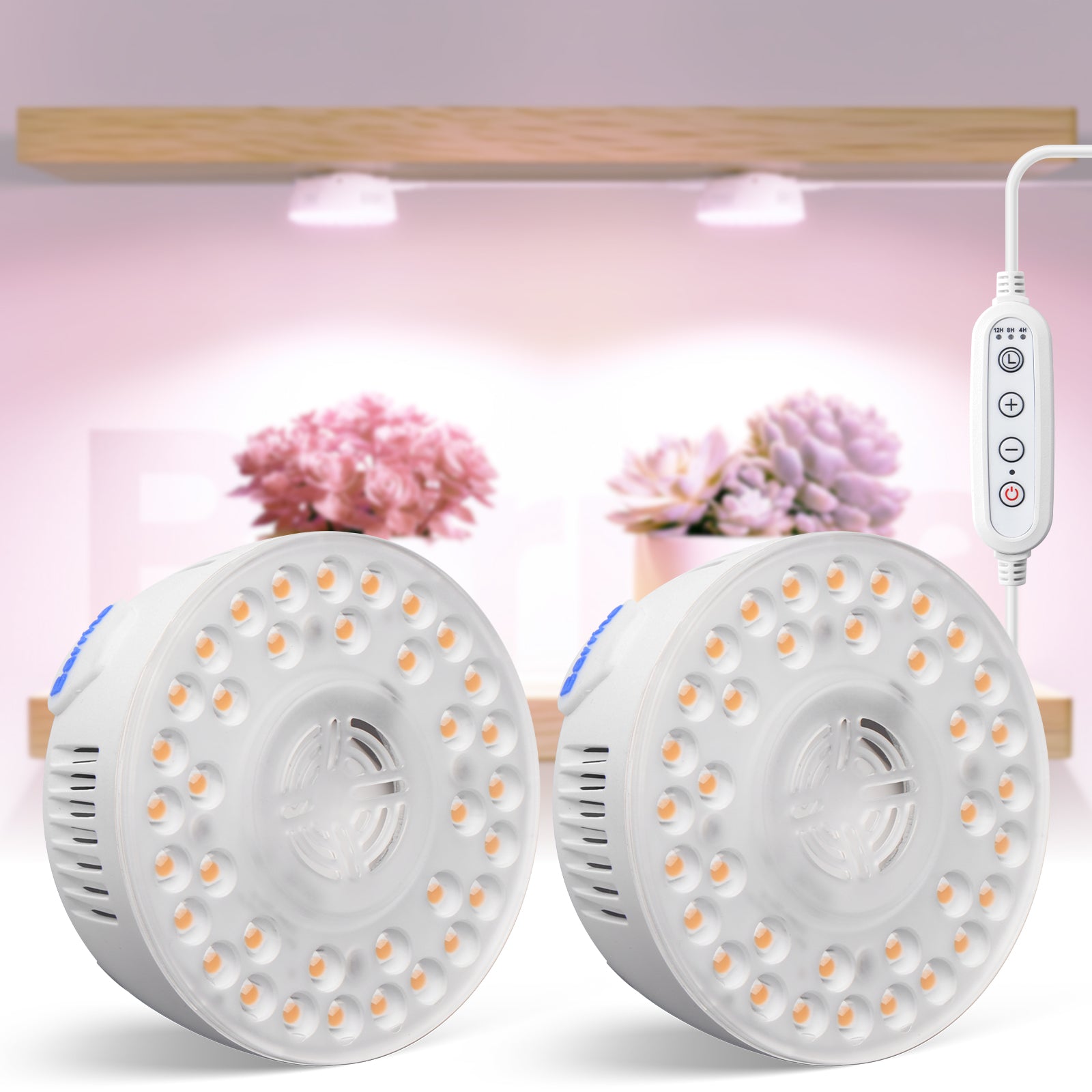 Barrina Orbgrow 9W LED Puck Grow Lights Pinkish White | Full Spectrum, Magnetic, Timer, Dimmable & Linkable | OG09