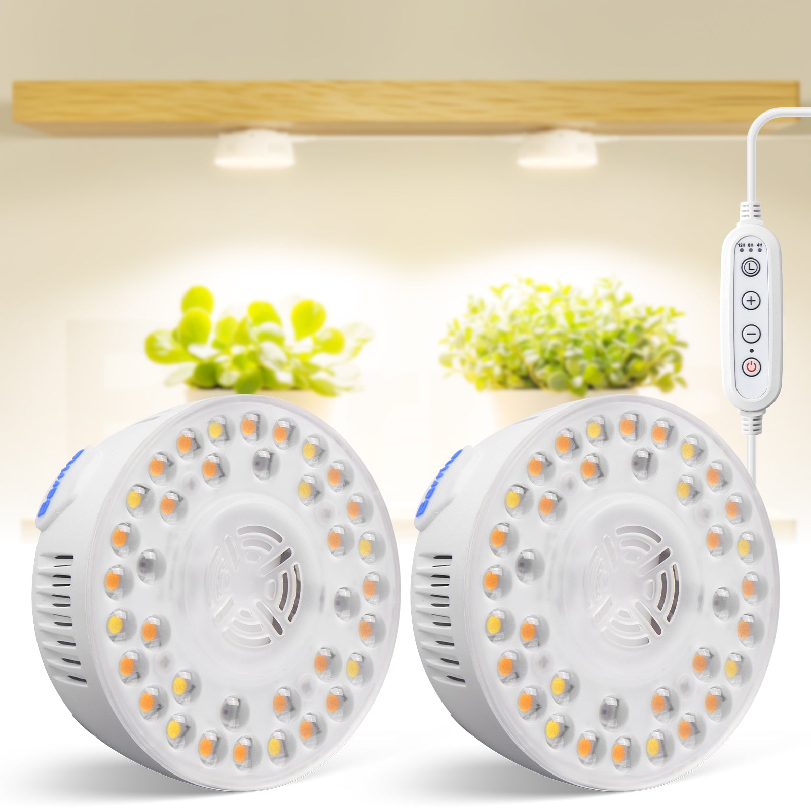 Barrina Orbgrow 9W LED Puck Grow Lights 3000K+6500K+660nm | Full Spectrum, Magnetic, Timer, Dimmable & Linkable | OG09