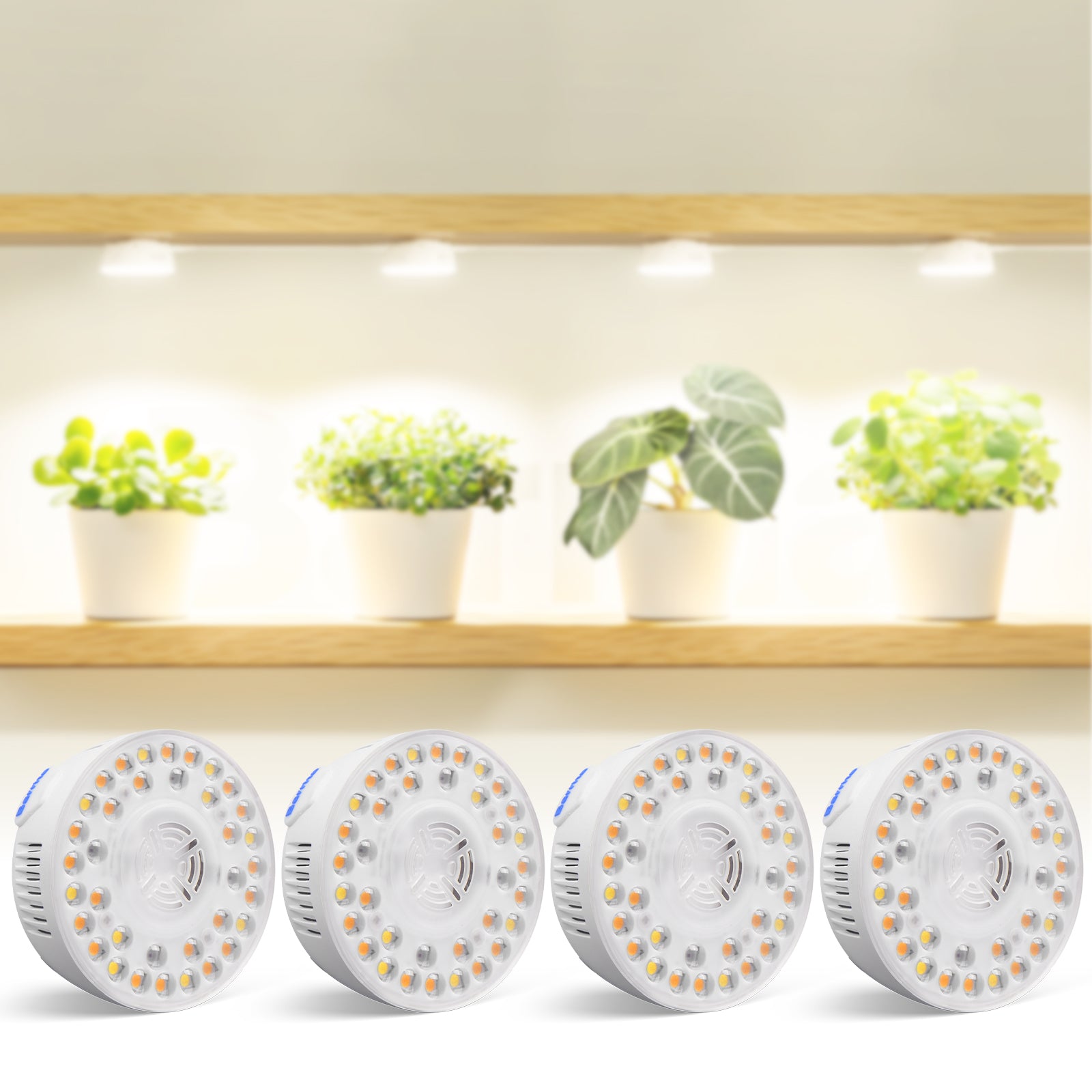 Barrina Orbgrow 9W LED Puck Grow Lights 3000K+6500K+660nm | Full Spectrum, Magnetic & Linkable | OG09