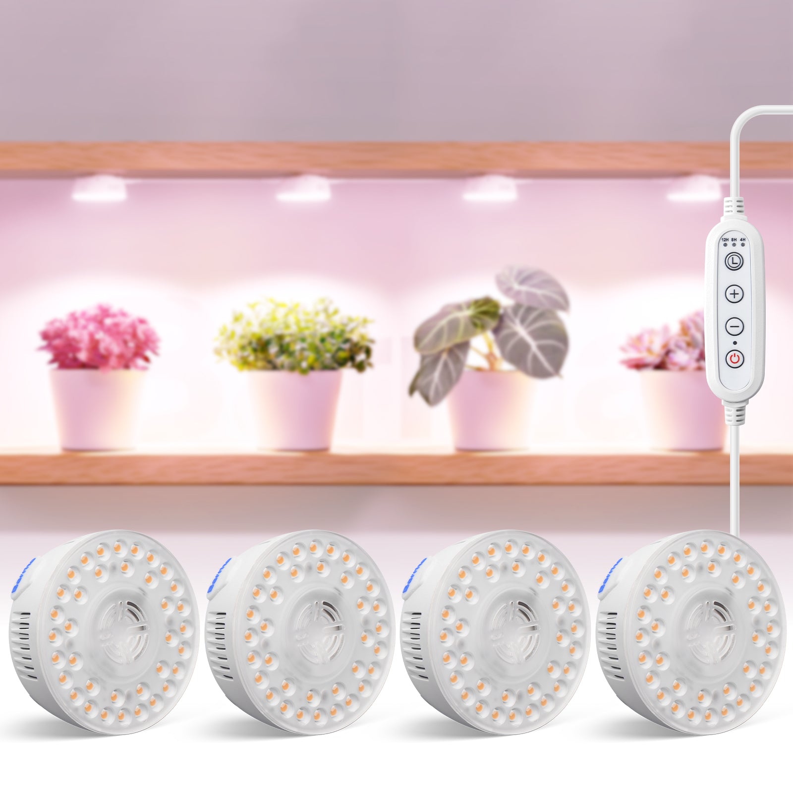 Barrina Orbgrow 9W LED Puck Grow Lights Pinkish White | Full Spectrum, Magnetic, Timer, Dimmable & Linkable | OG09