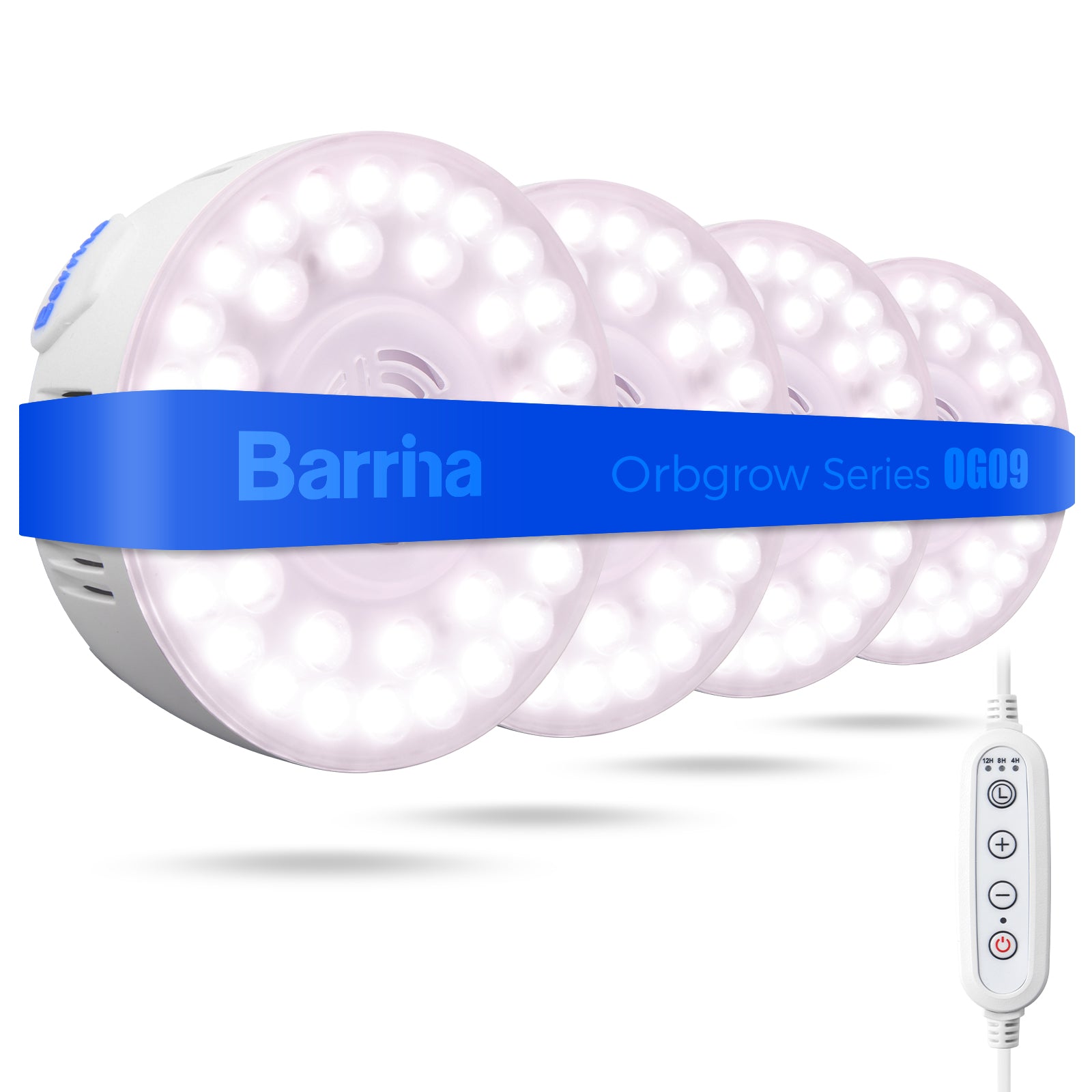 Barrina Orbgrow 9W LED Puck Grow Lights Pinkish White | Full Spectrum, Magnetic, Timer, Dimmable & Linkable | OG09