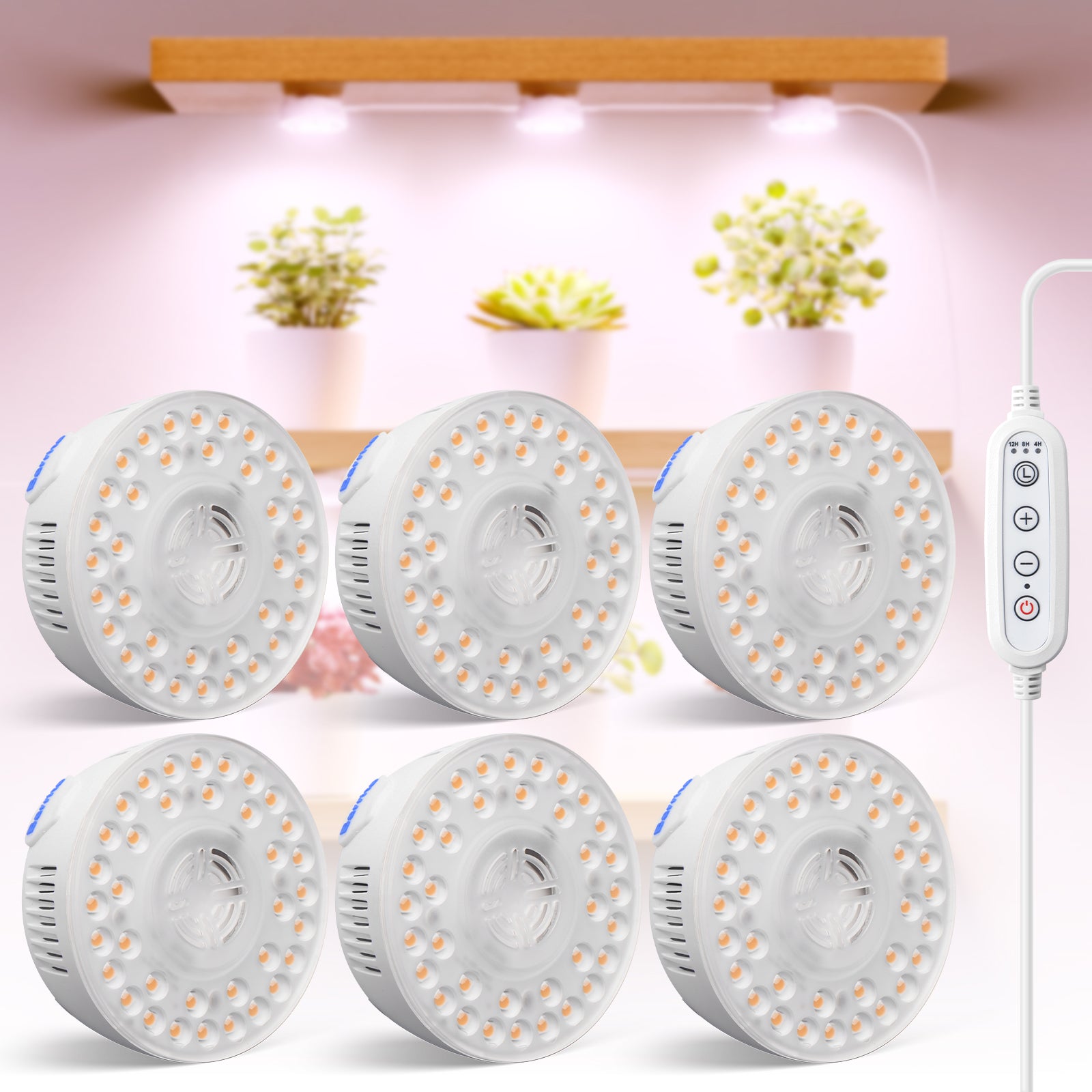 Barrina Orbgrow 9W LED Puck Grow Lights Pinkish White | Full Spectrum, Magnetic, Timer, Dimmable & Linkable | OG09