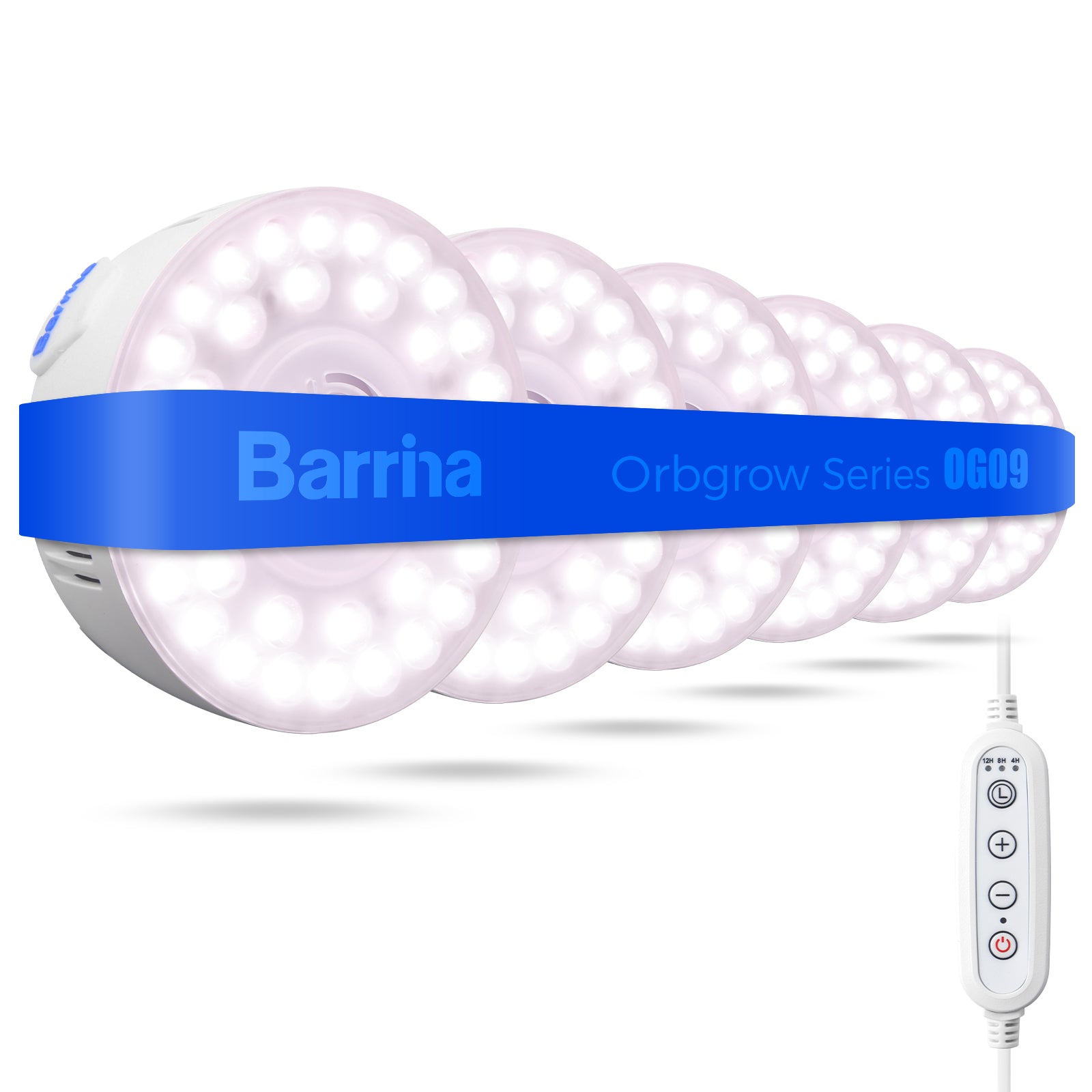 Barrina Orbgrow 9W LED Puck Grow Lights Pinkish White | Full Spectrum, Magnetic, Timer, Dimmable & Linkable | OG09